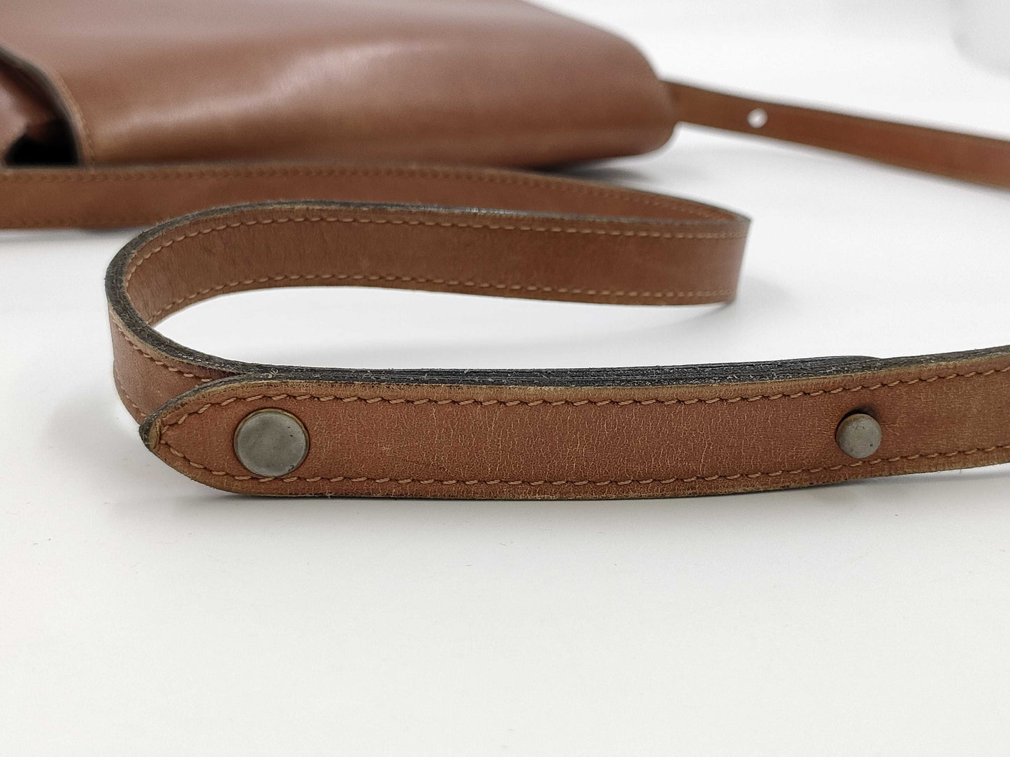 Dior Old Dior Leather Shoulder Bag, Brown Leather, Flap Stuck, Difficult to Open/Close