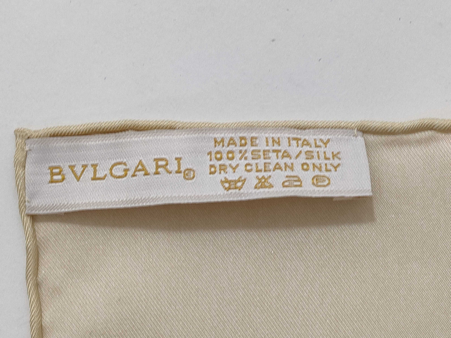 BVLGARI Balloon Print Silk Scarf Black x Yellow Scarf