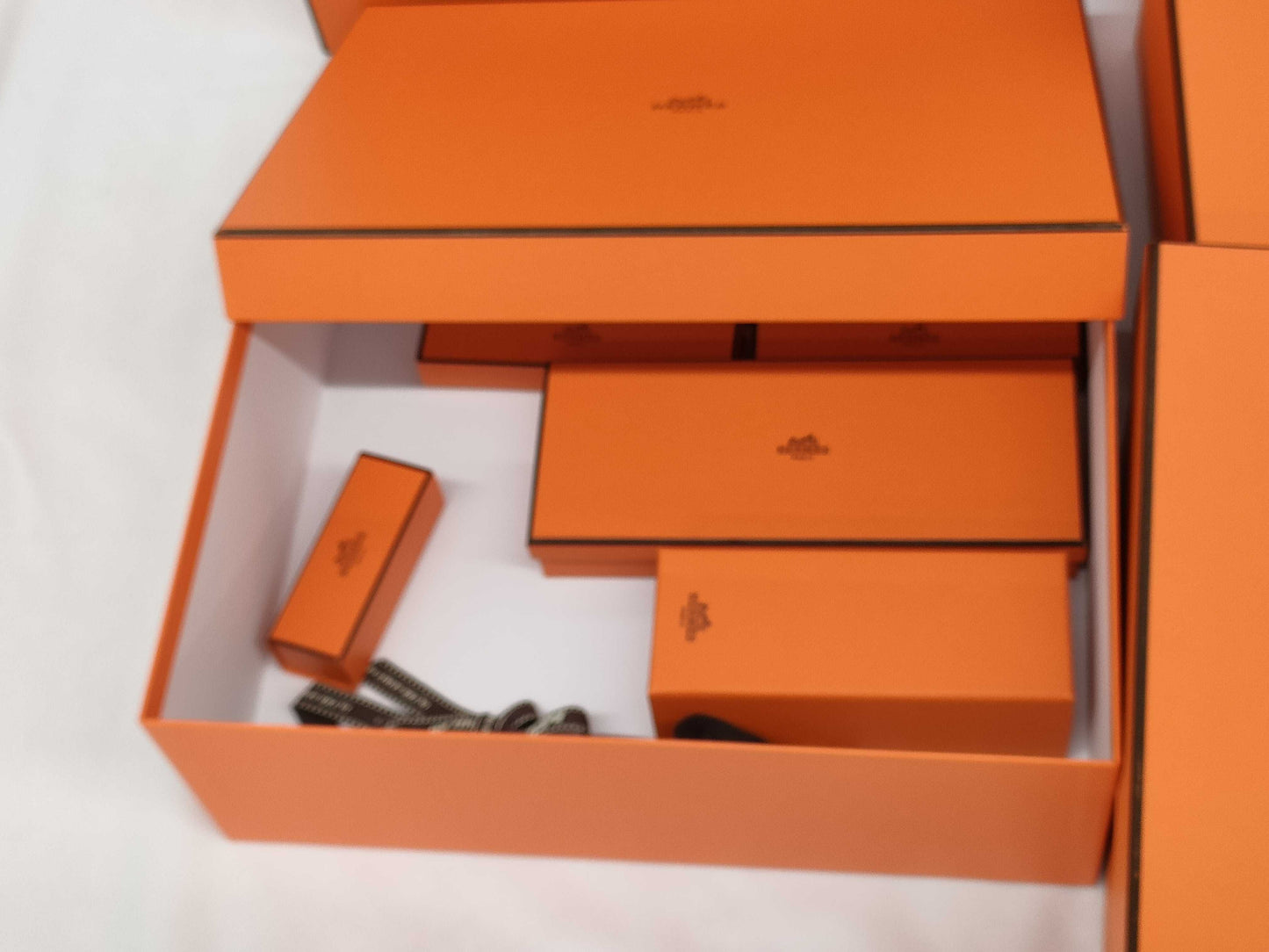 HERMES 14-Piece Empty Box Set / Includes 110cm Garment Case. Brand Empty Box Set. Brand Empty Box Set.