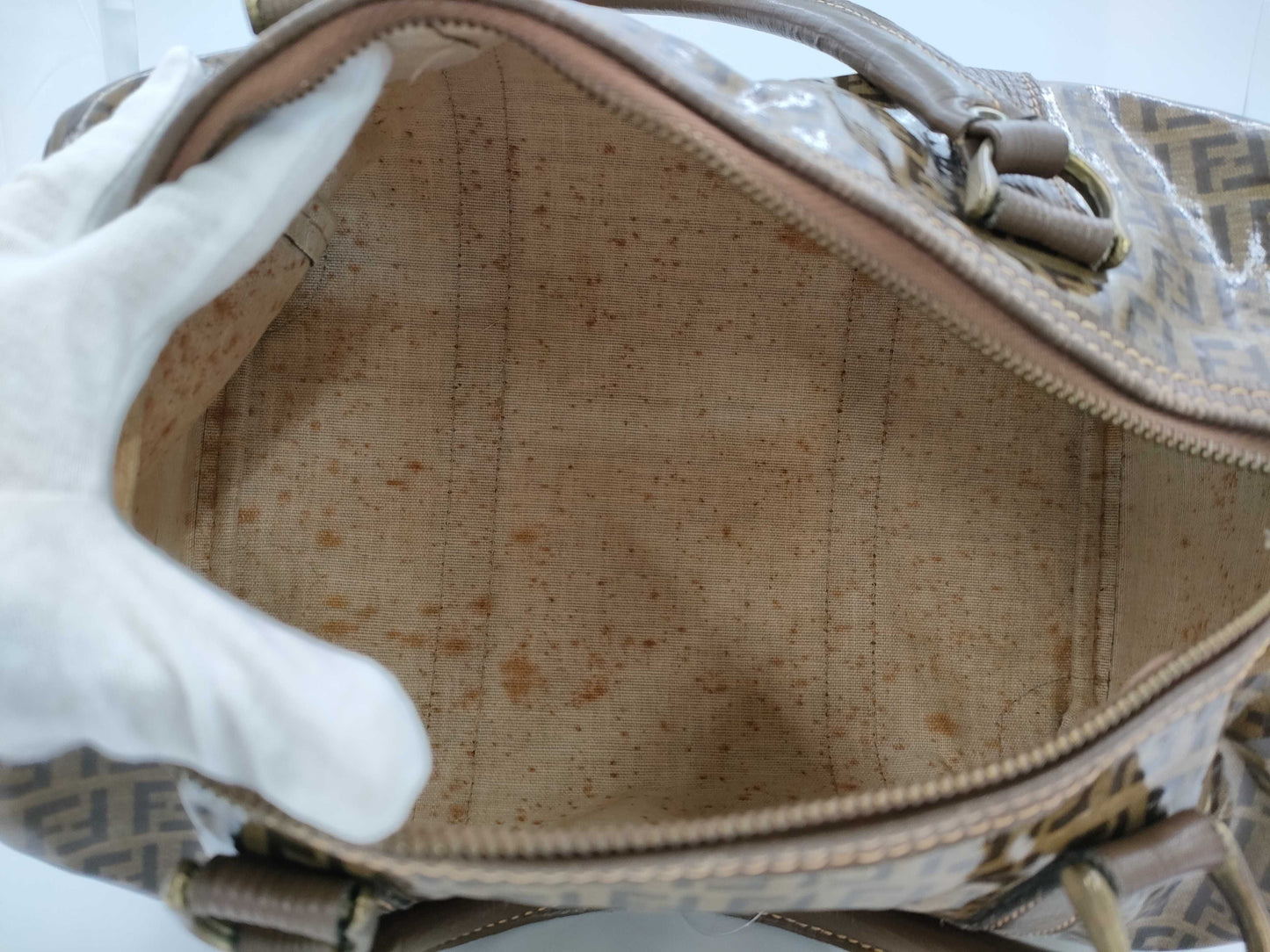 FENDI Mamma Fendi Zucchino Mini Boston Bag