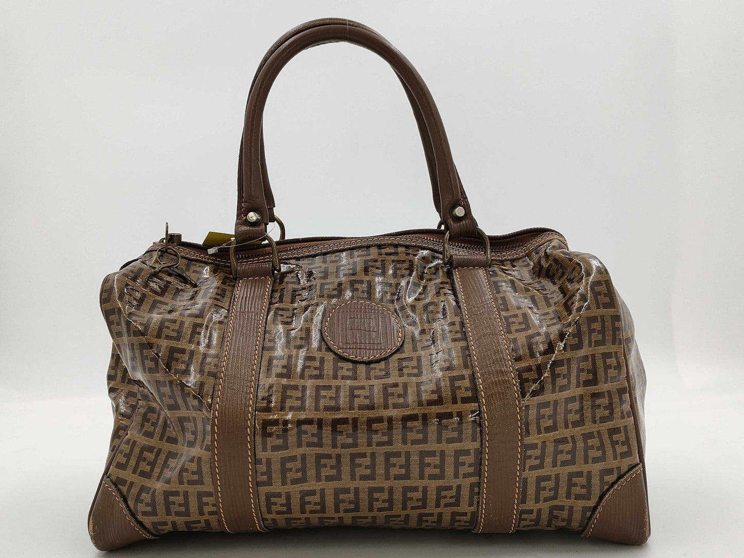 FENDI Mamma Fendi Zucchino Mini Boston Bag