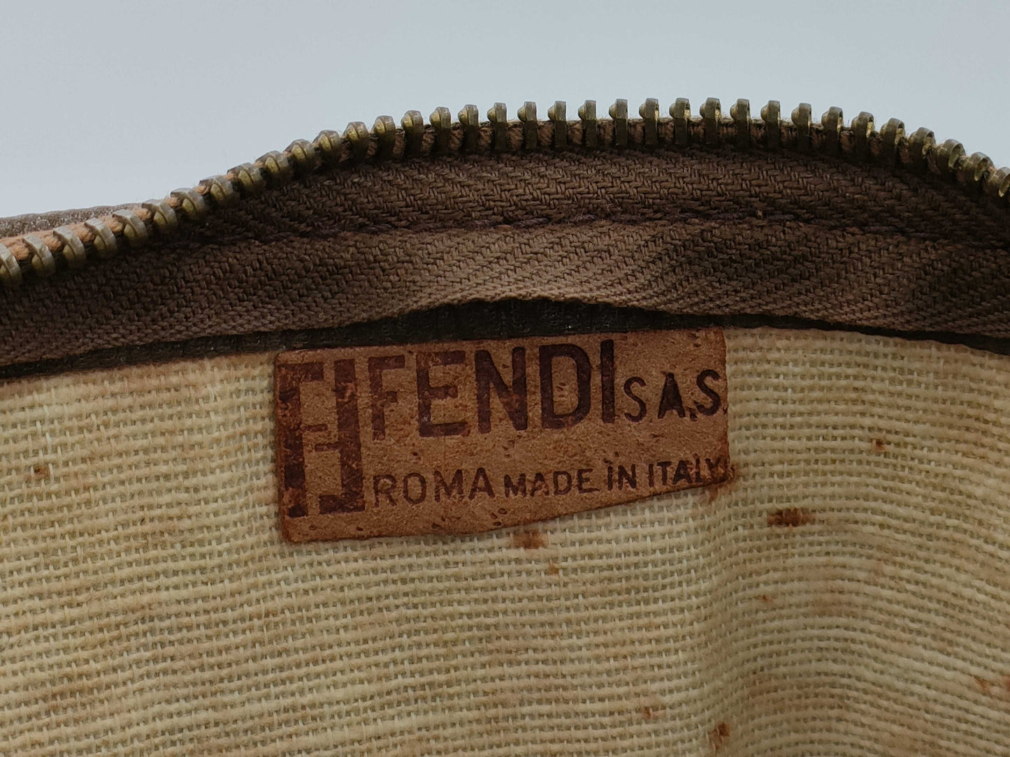 FENDI Mamma Fendi Zucchino Mini Boston Bag
