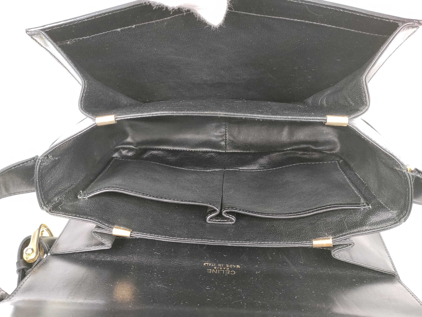CELINE Leather Shoulder Bag with Triomphe Hardware