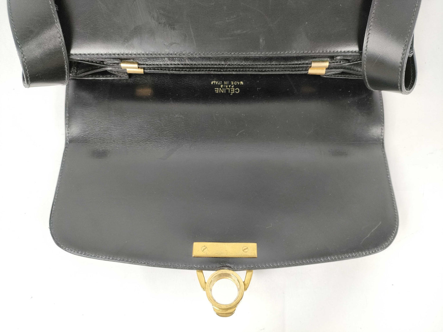CELINE Leather Shoulder Bag with Triomphe Hardware