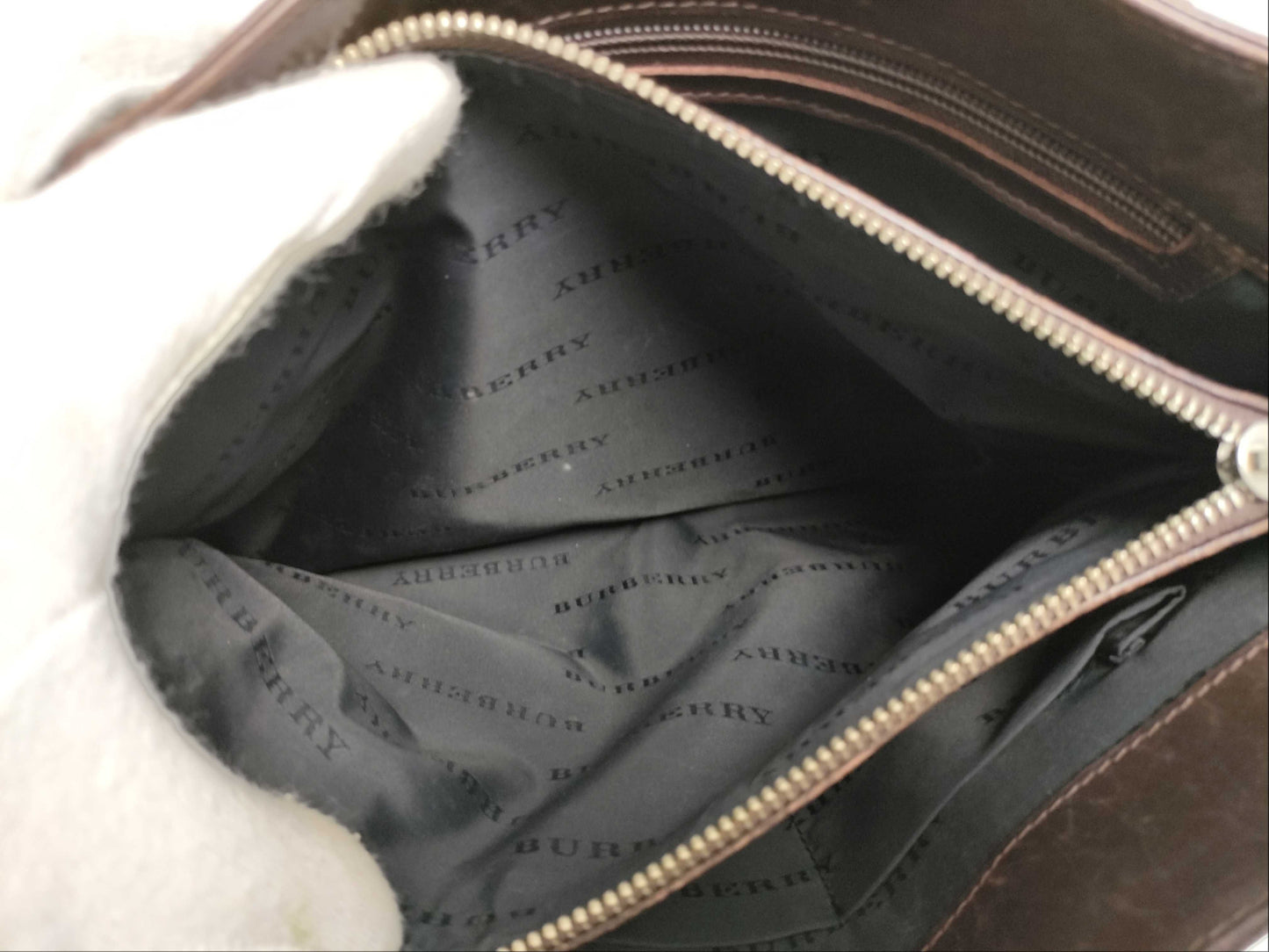 BURBERRY Check Pattern Handbag
