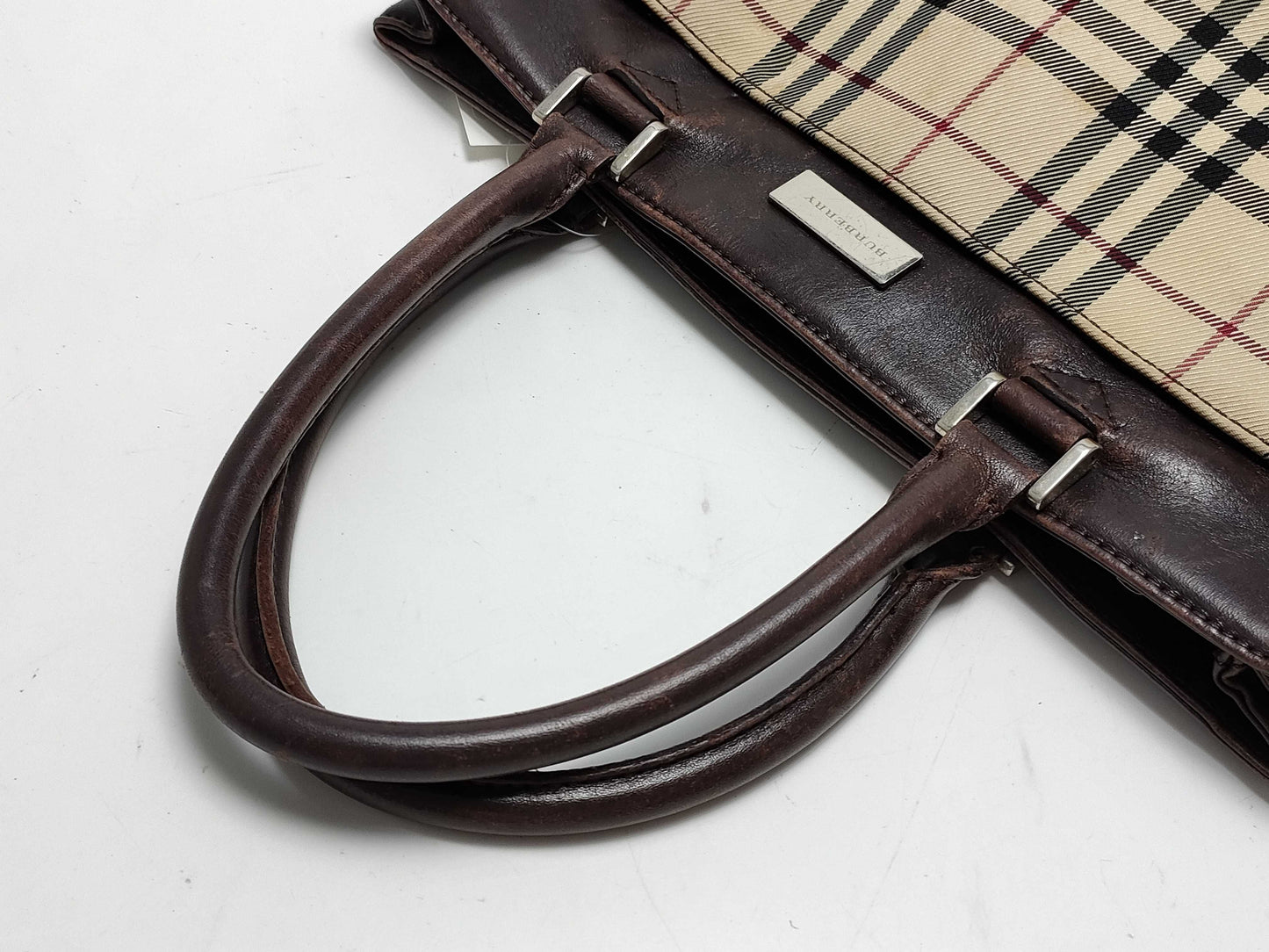 BURBERRY Check Pattern Handbag