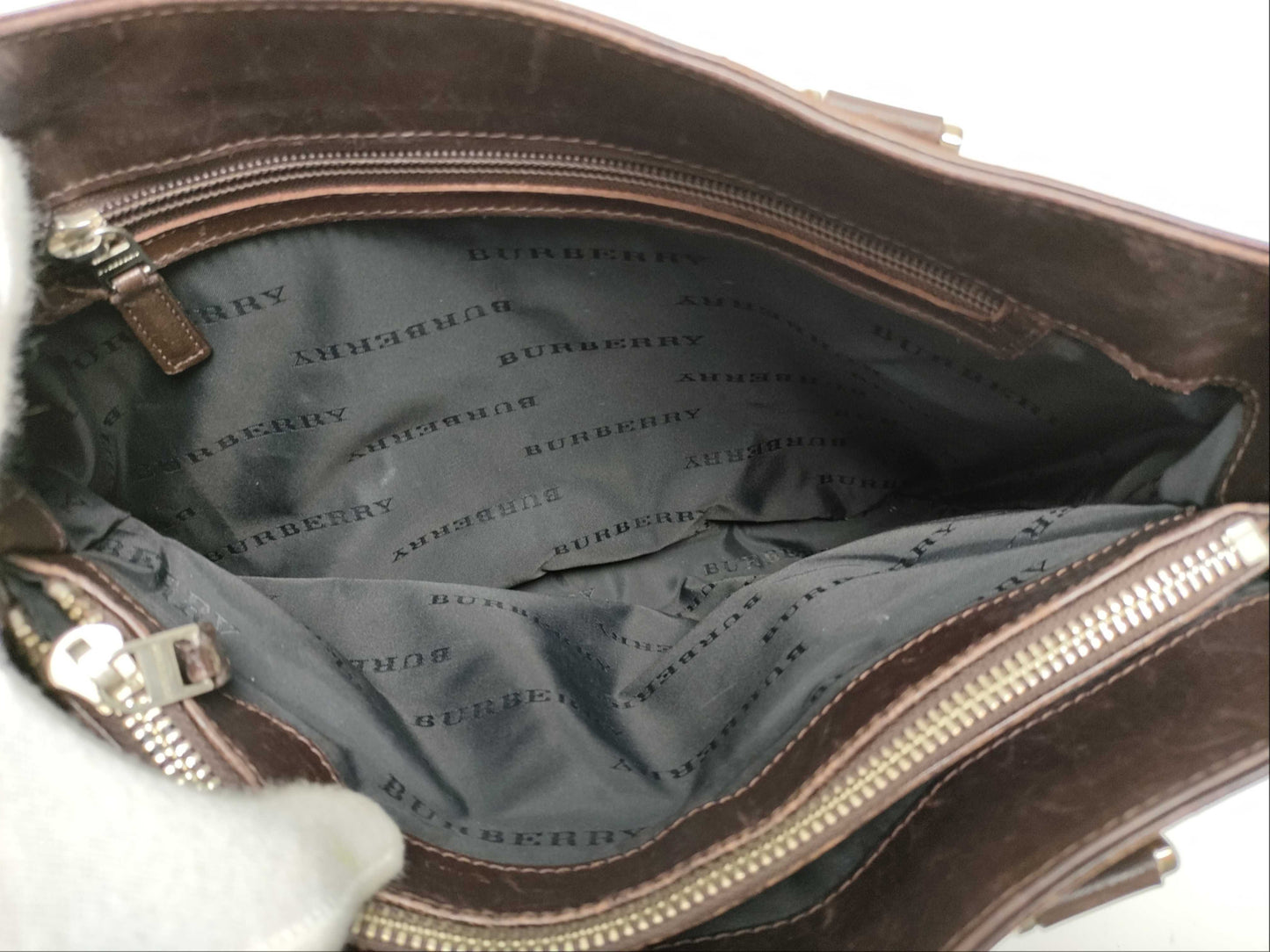 BURBERRY Check Pattern Handbag