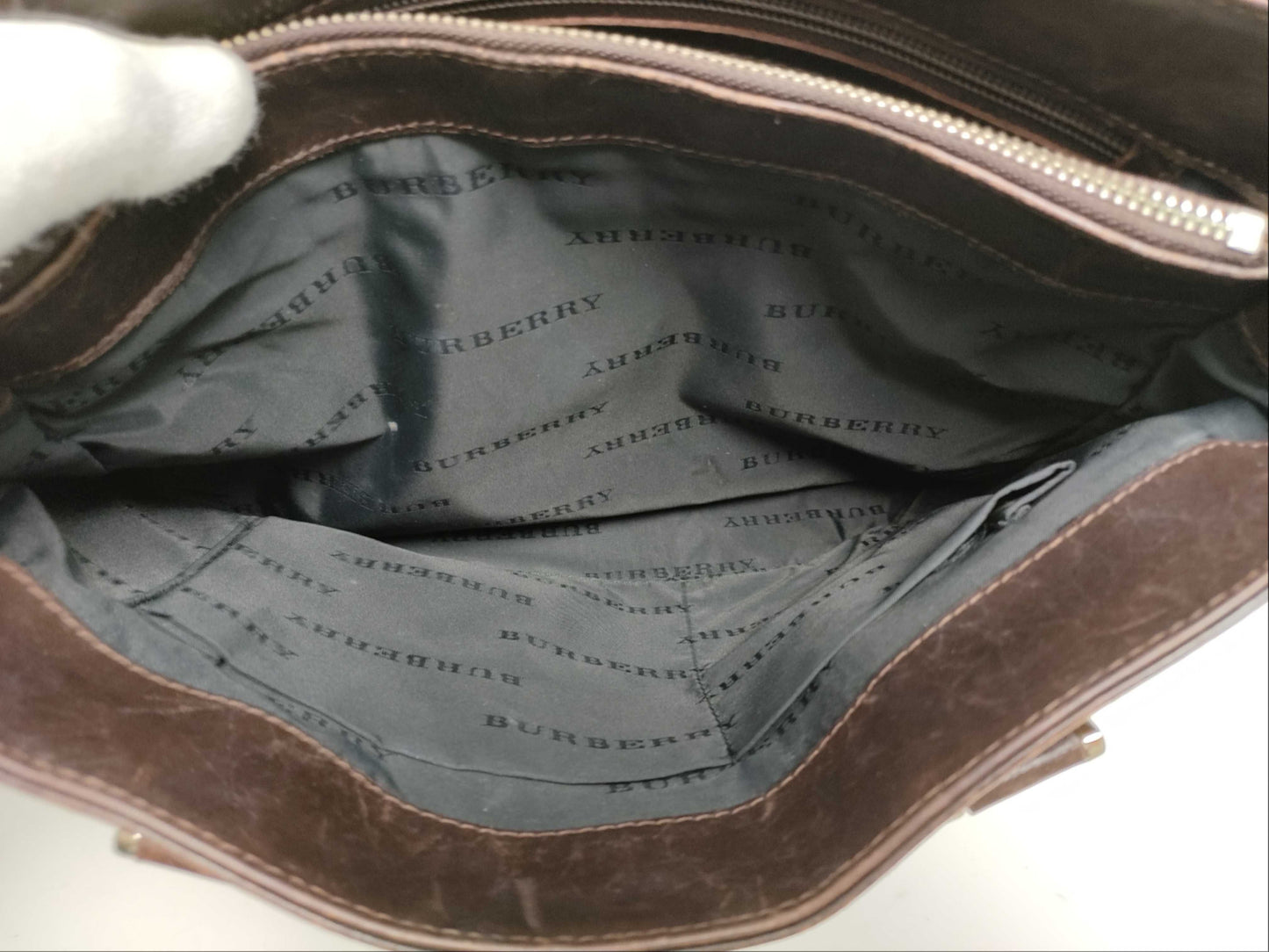 BURBERRY Check Pattern Handbag