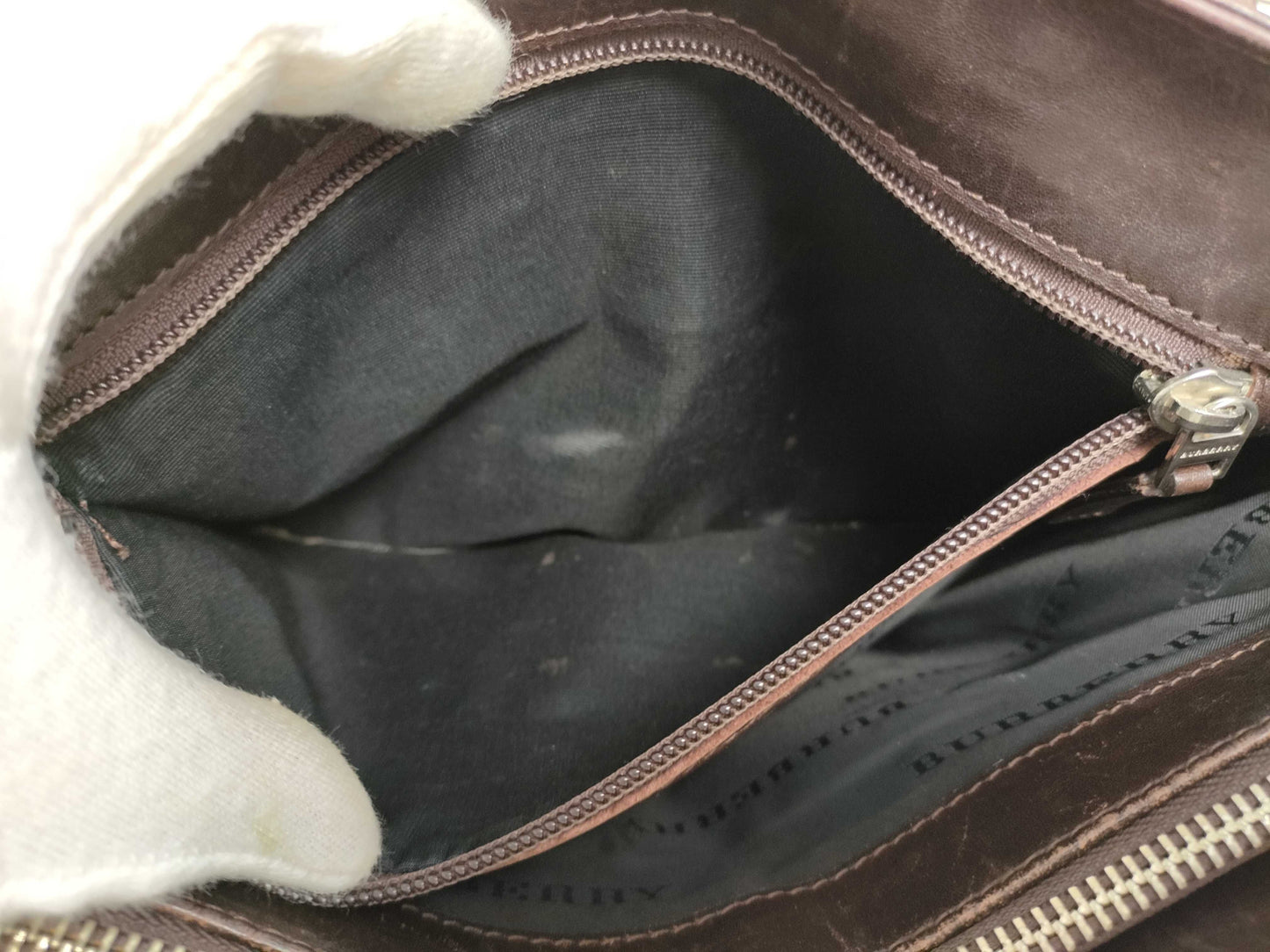 BURBERRY Check Pattern Handbag