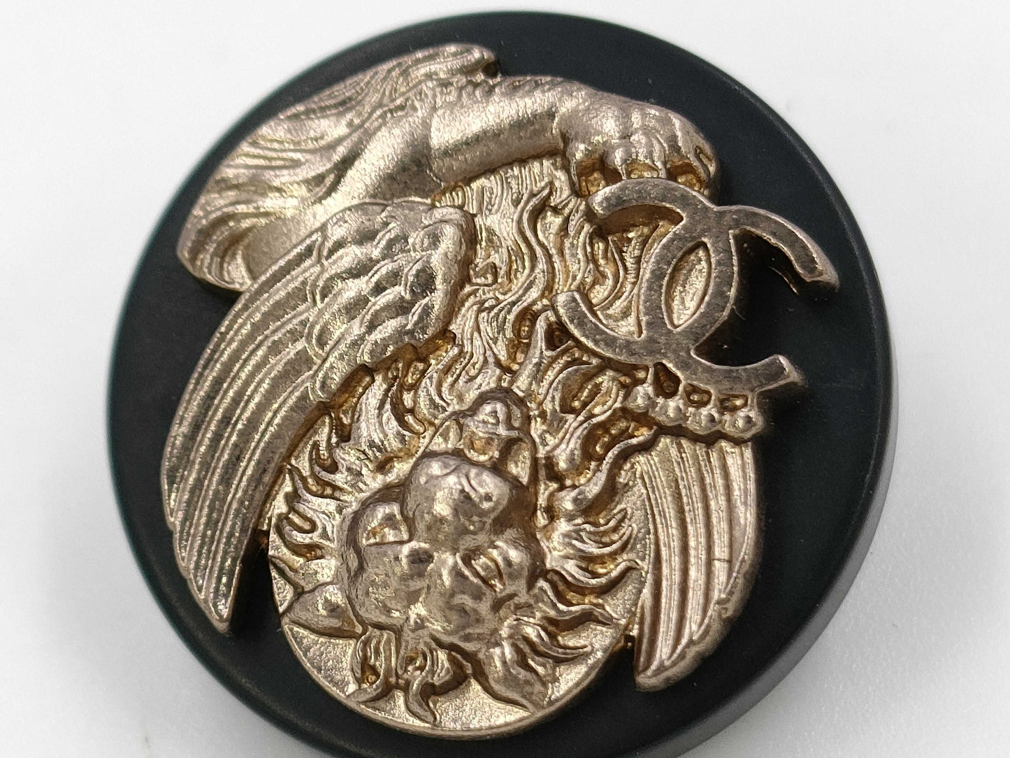CHANEL Button Lion Black*Gold 1 Piece Other Accessories