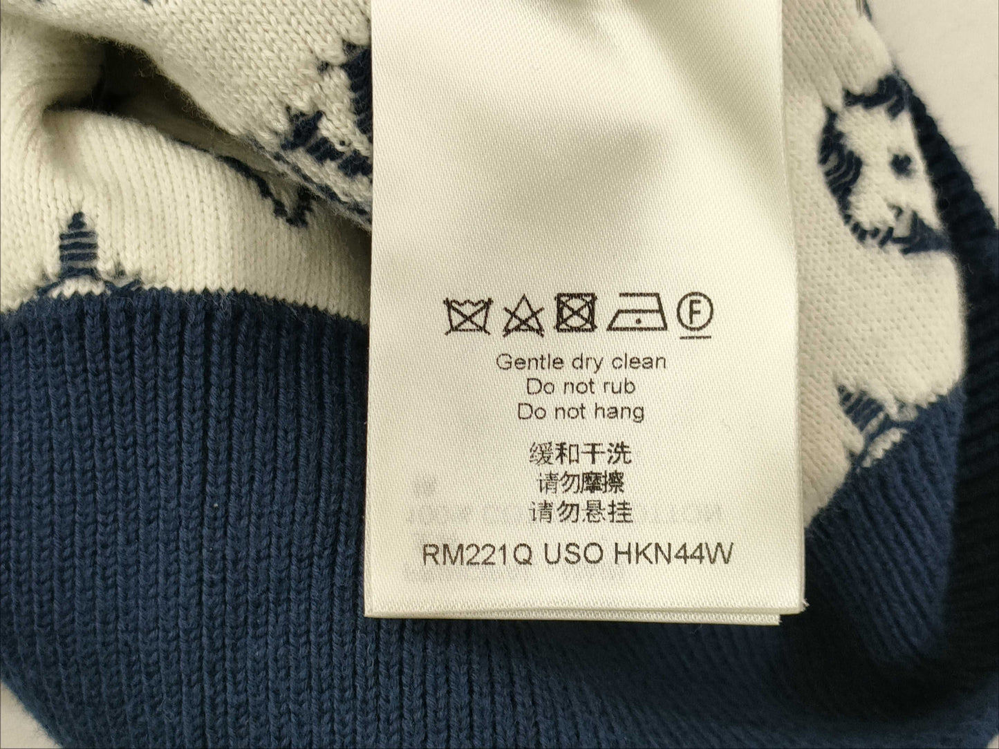 LOUIS VUITTON Monogram Knit Sweater L Tops