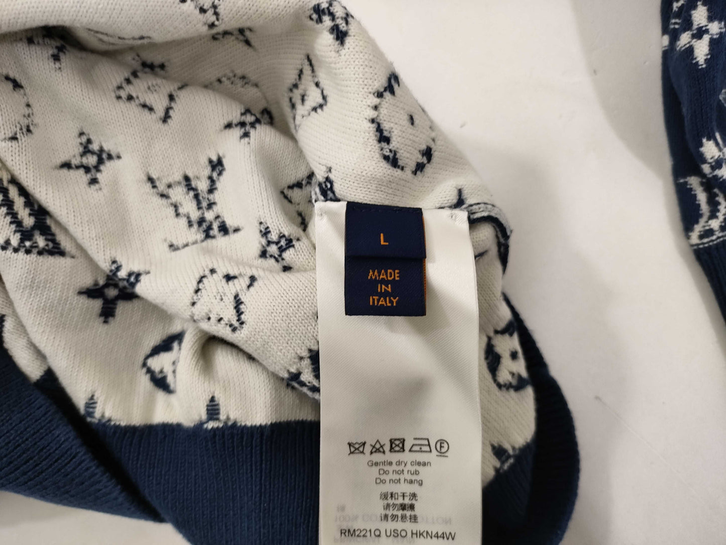 LOUIS VUITTON Monogram Knit Sweater L Tops