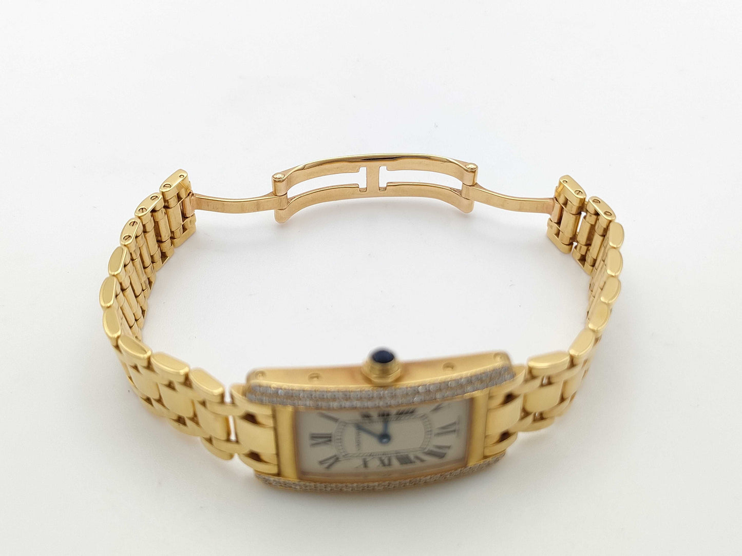 Cartier Tank Americaine W26015K2 1710 CC317235 Quartz 18K Gold Women's Watch