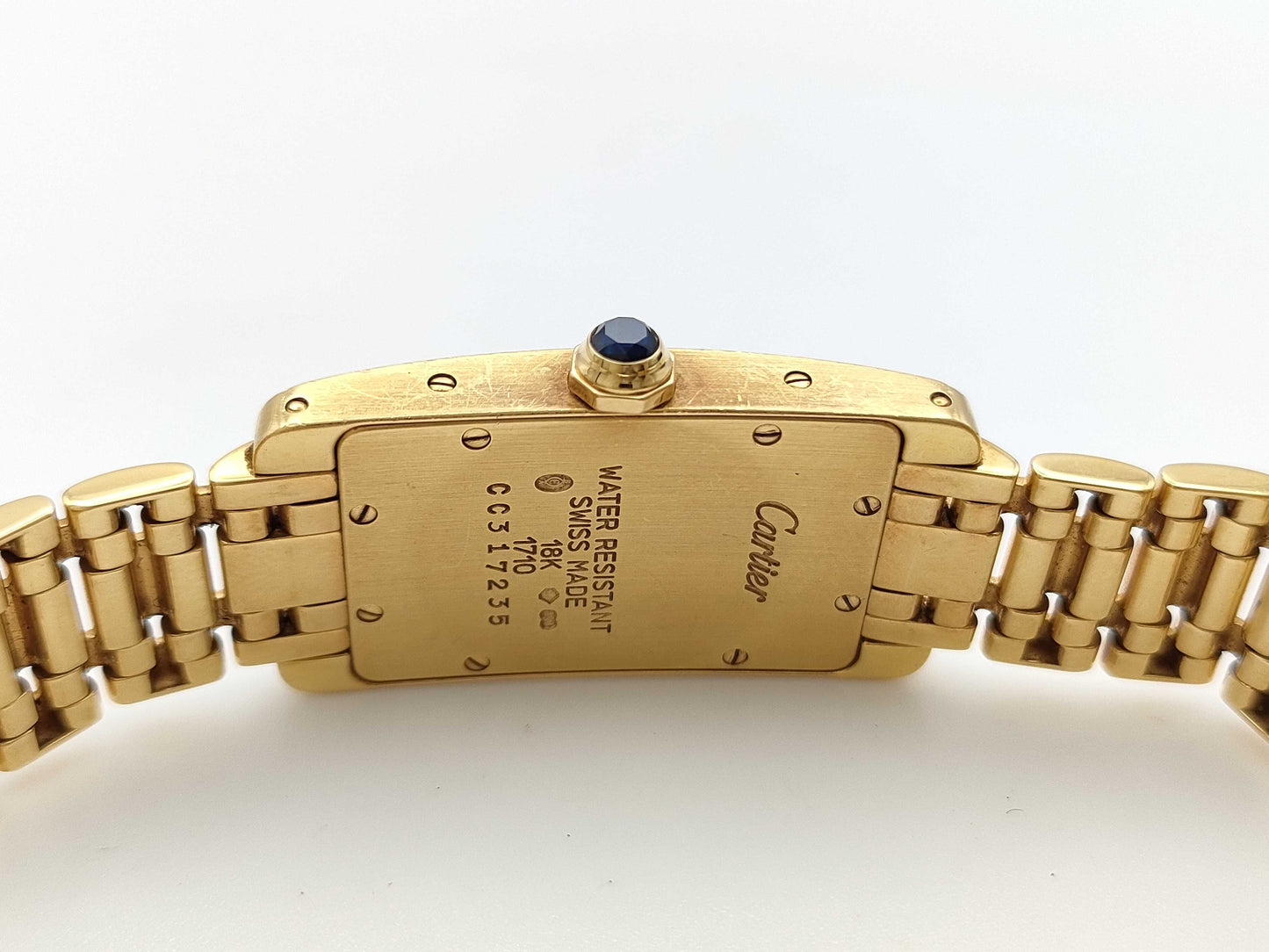 Cartier Tank Americaine W26015K2 1710 CC317235 Quartz 18K Gold Women's Watch