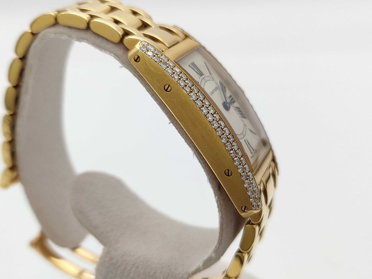 Cartier Tank Americaine W26015K2 1710 CC317235 Quartz 18K Gold Women's Watch