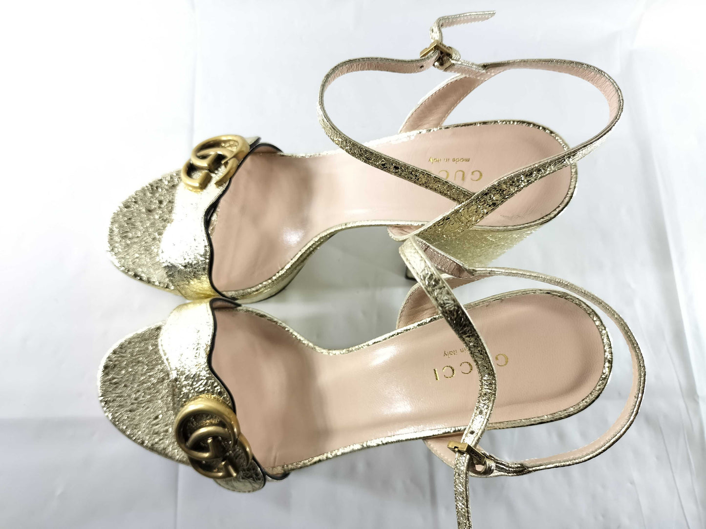 GUCCI GG Marmont Leather Heeled Sandals