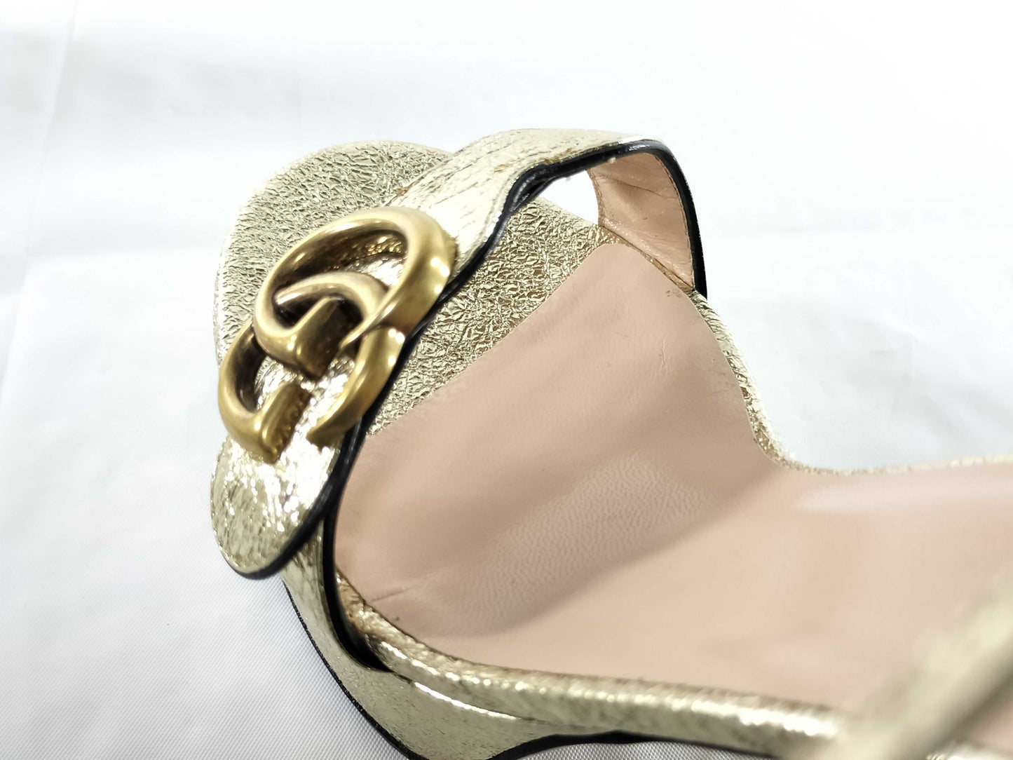 GUCCI GG Marmont Leather Heeled Sandals