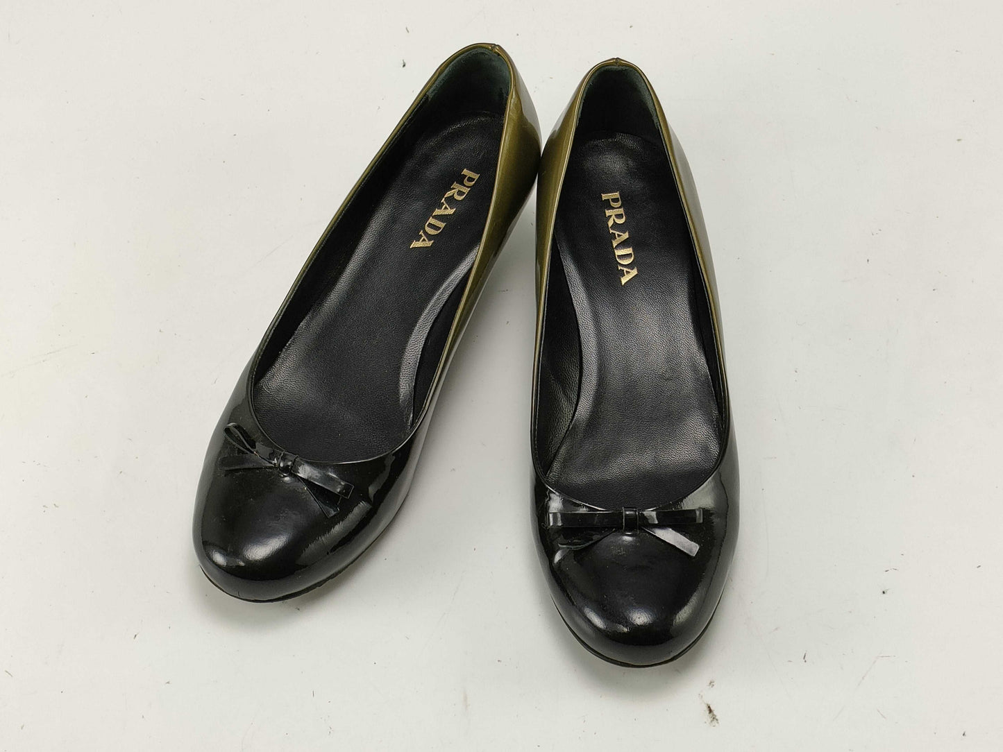 PRADA Enamel Ribbon Pumps