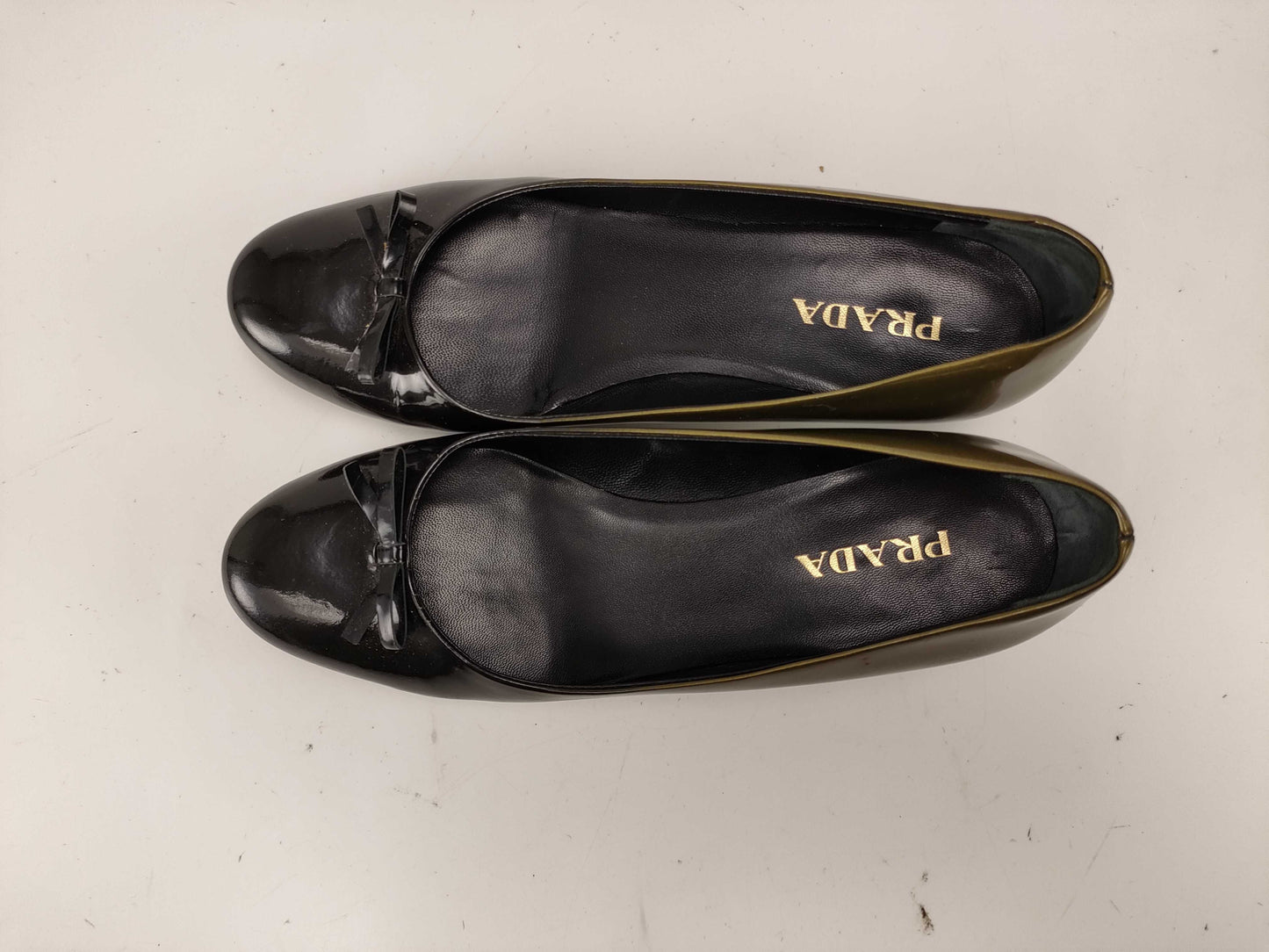 PRADA Enamel Ribbon Pumps