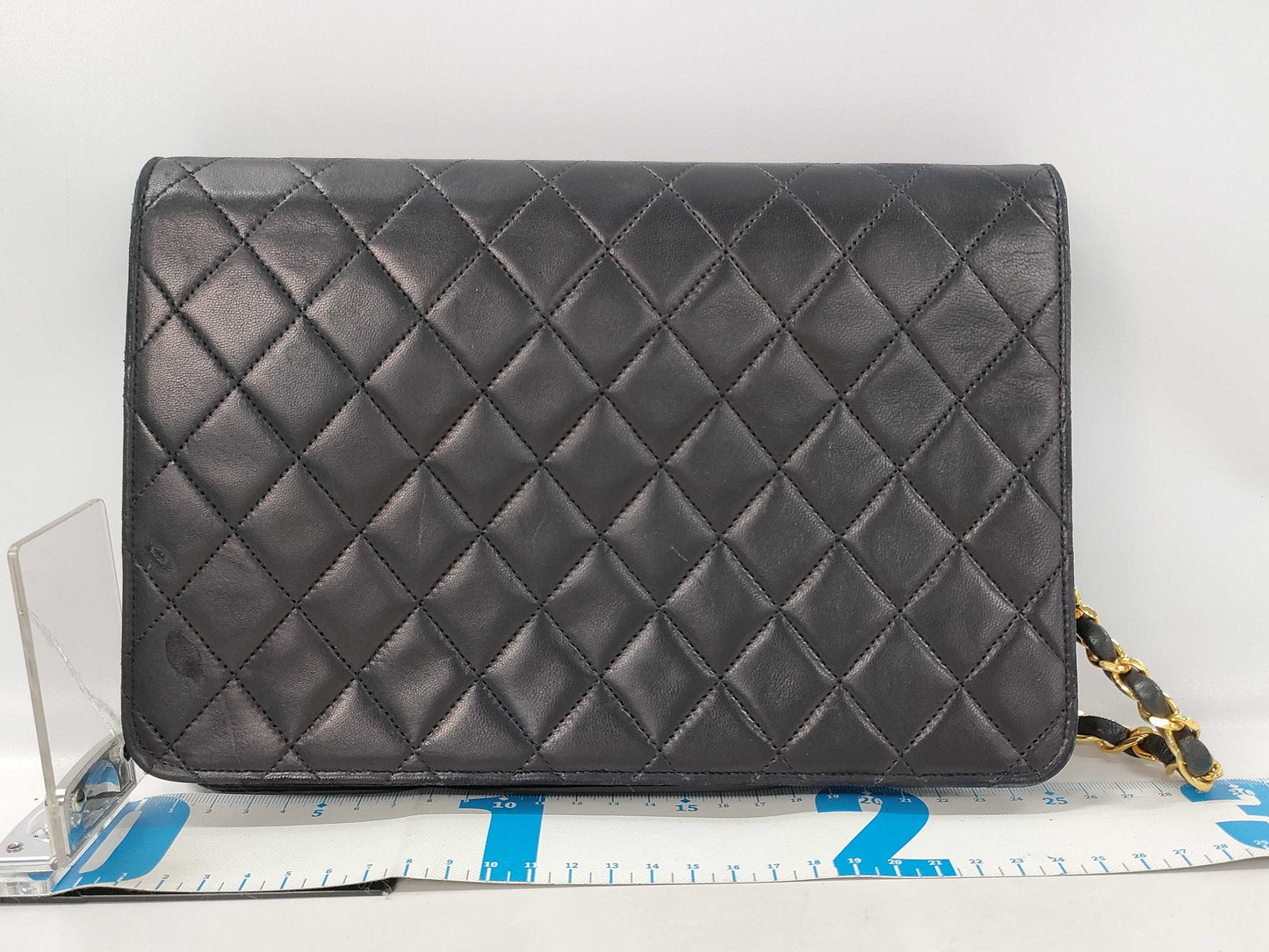 CHANEL Lambskin Single Flap Shoulder Bag with Repaired G