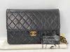 CHANEL Lambskin Single Flap Shoulder Bag with Repaired G