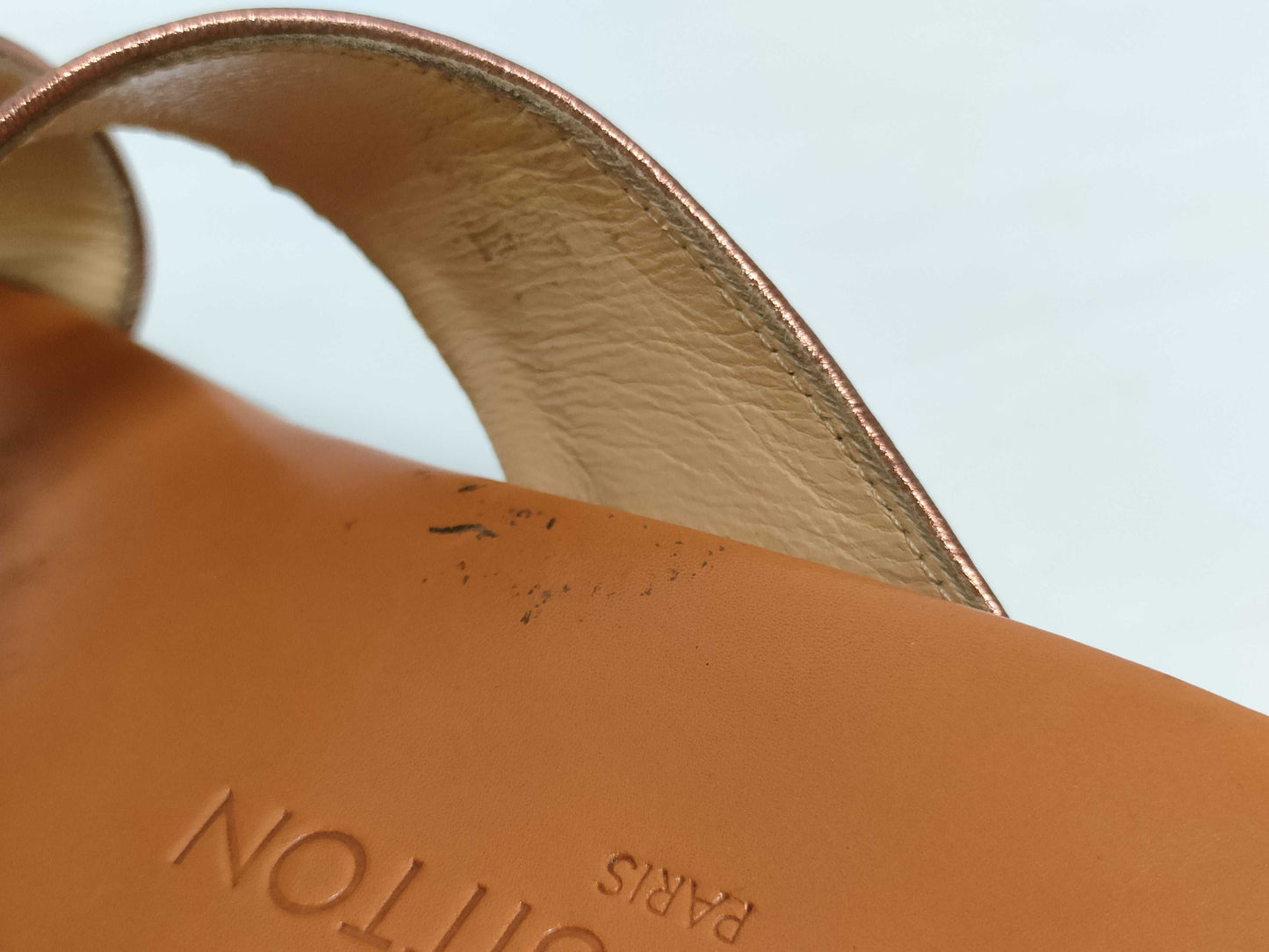 LOUIS VUITTON Metallic Cross Sandals