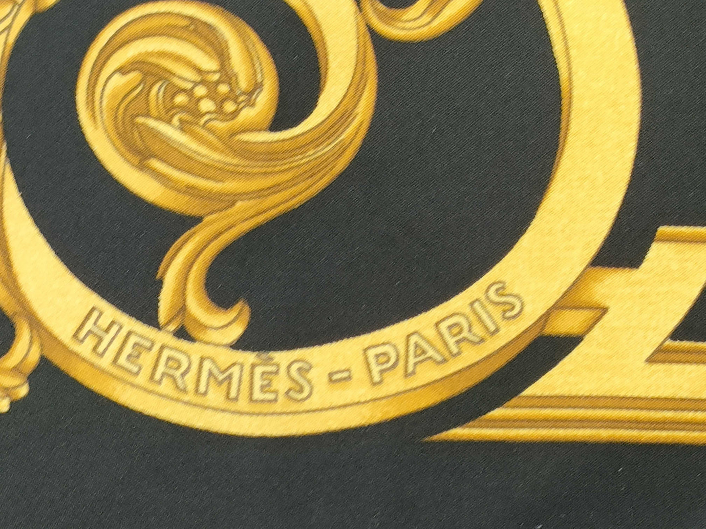 HERMES Carre Black LES TUILERIES Scarf with Tag Removed