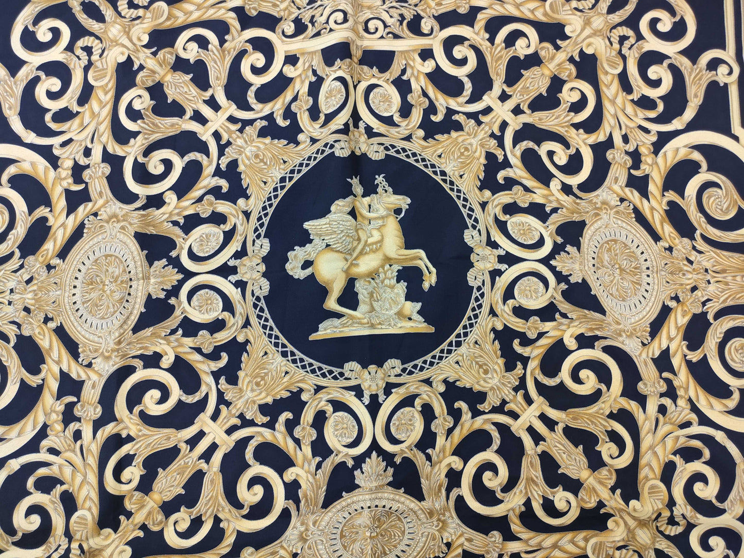 HERMES Carre Black LES TUILERIES Scarf with Tag Removed