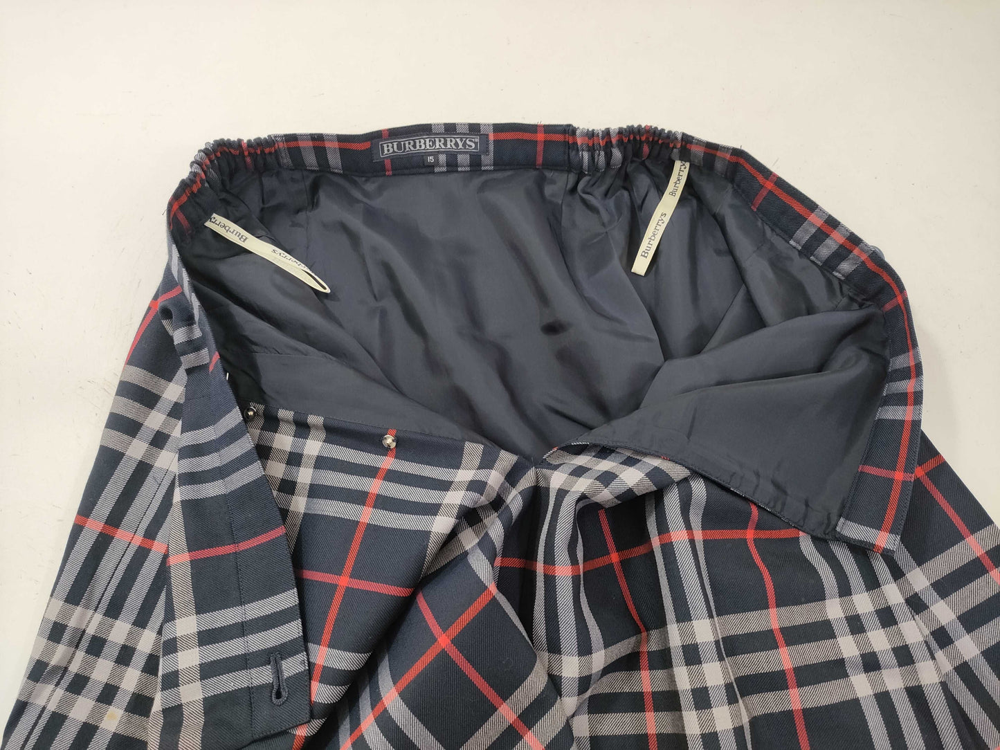 BURBERRY Check Skirt Navy Skirt