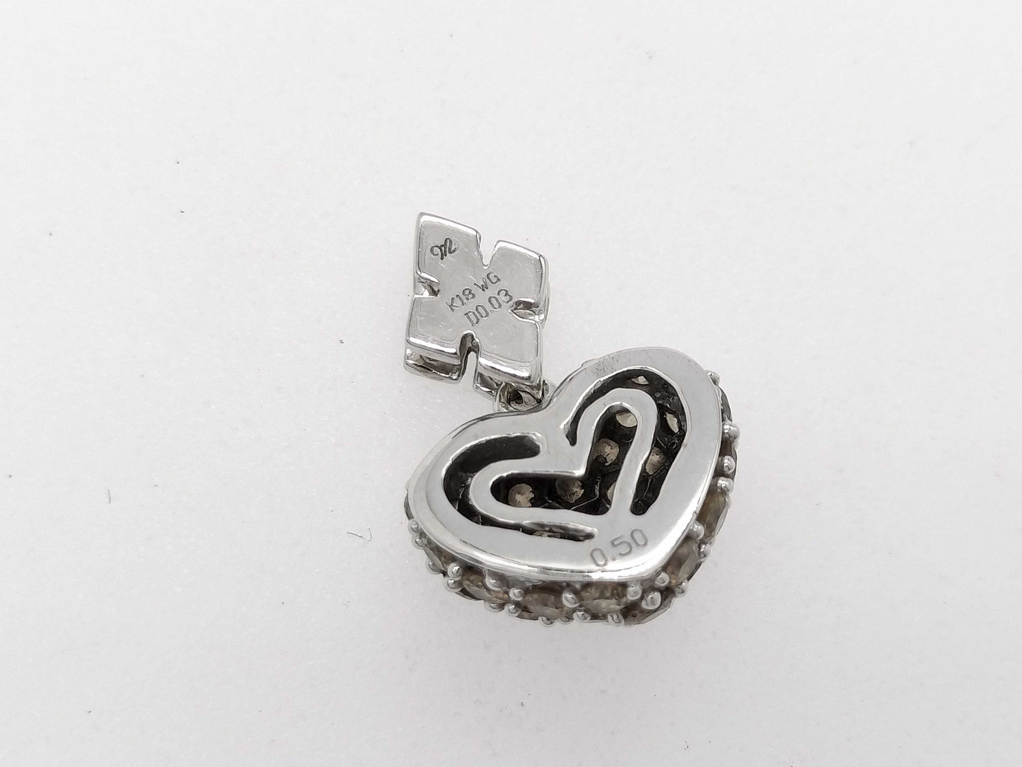 D 0.50ct/0.03ct K18WG 1.4g Pendant Top