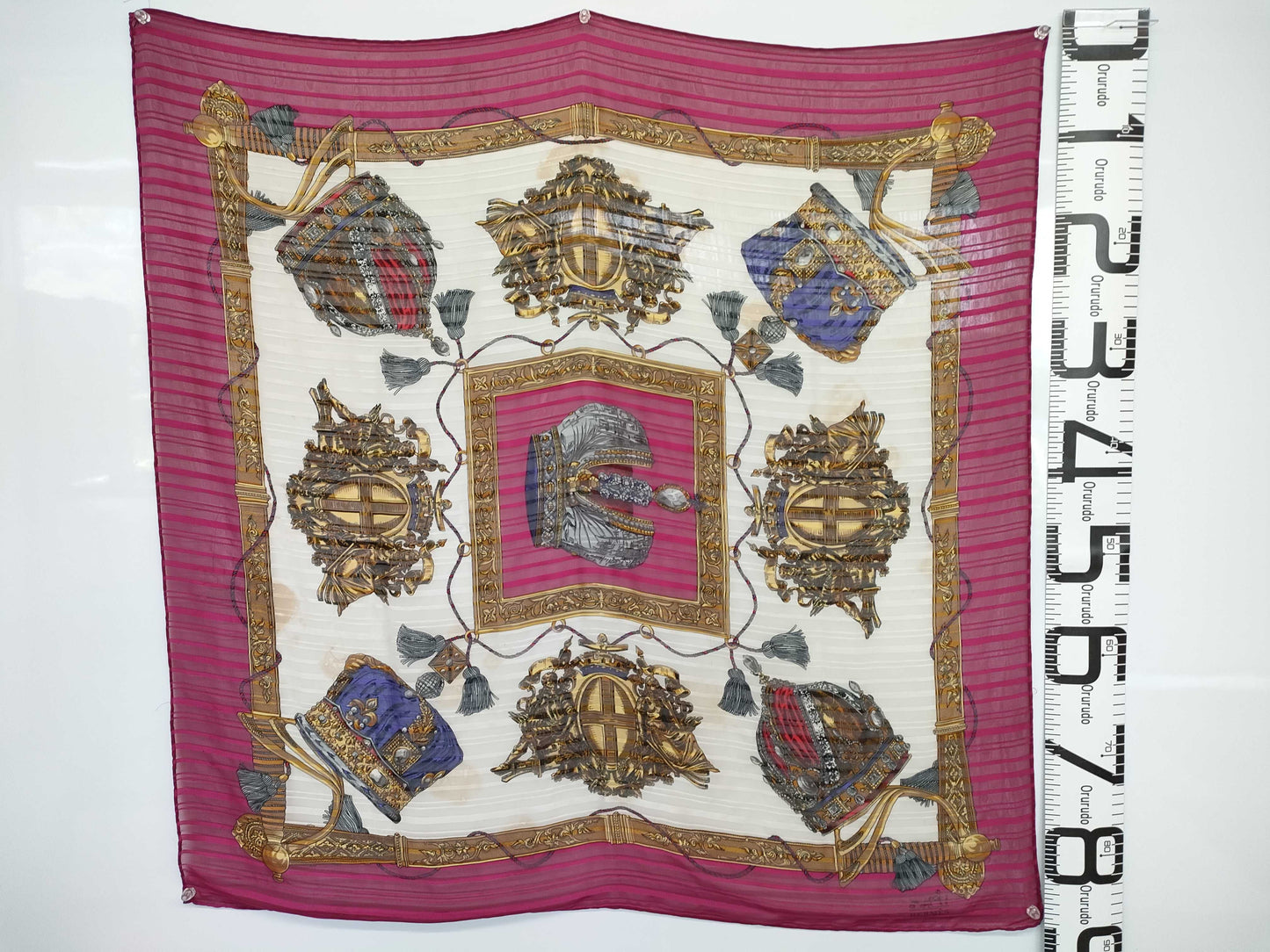 HERMES Carré 90 Vintage Saddlery Crown Scarf