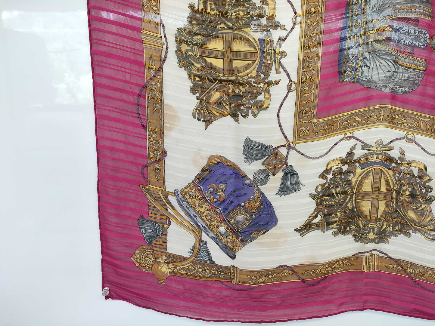 HERMES Carré 90 Vintage Saddlery Crown Scarf