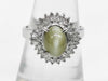Chrysoberyl Cat's Eye 3.22ct D0.52ct Pt900 7.4g Ring