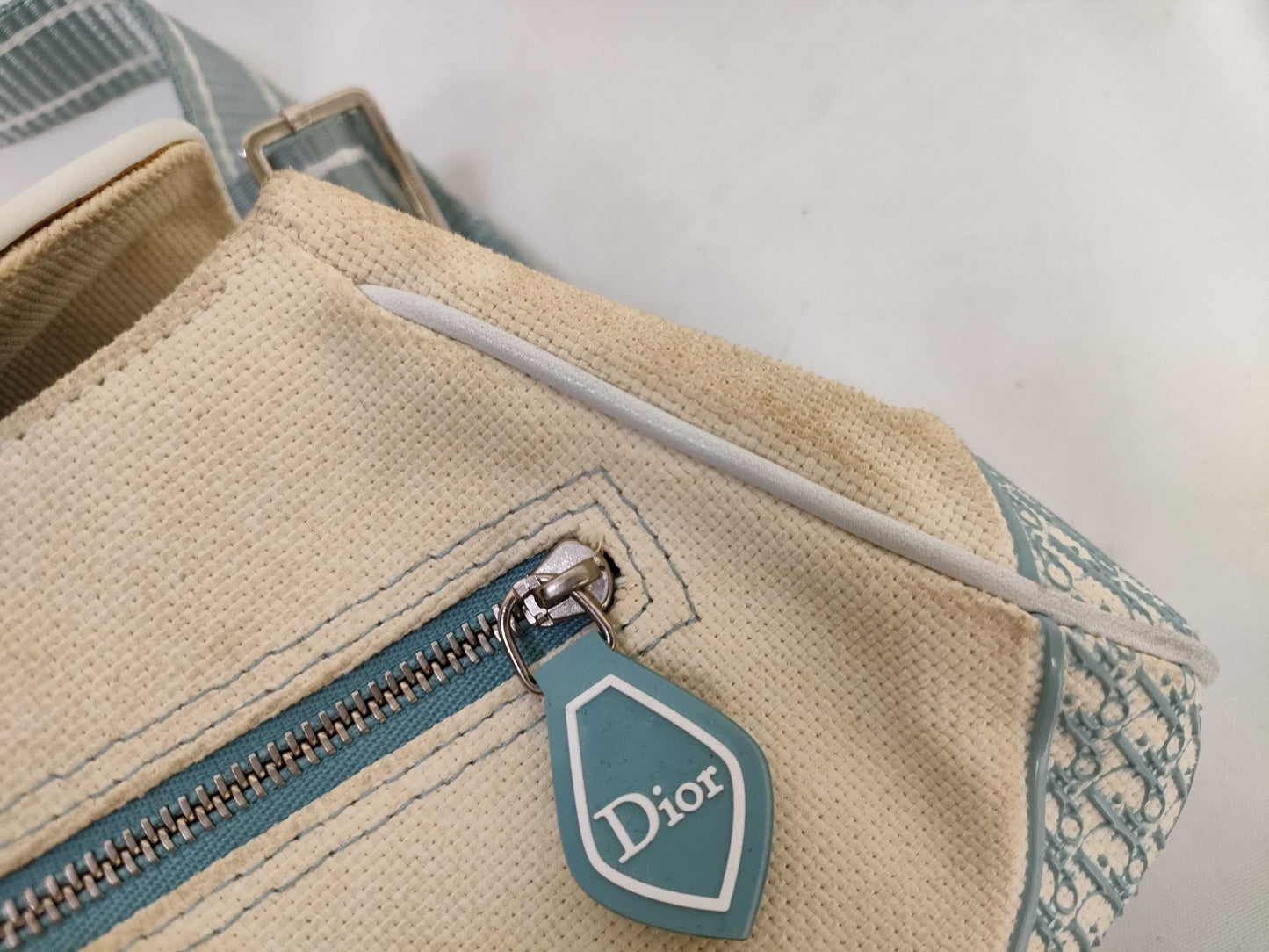 Dior Trotter Canvas x Rubber Light Blue Shoulder Bag