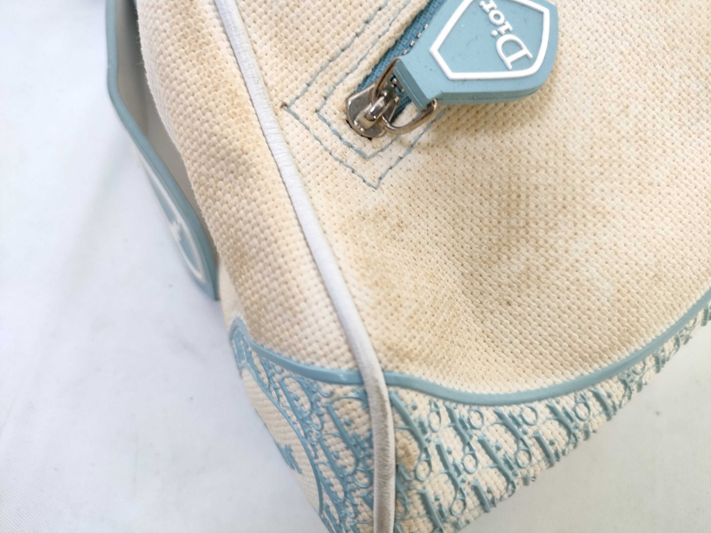 Dior Trotter Canvas x Rubber Light Blue Shoulder Bag