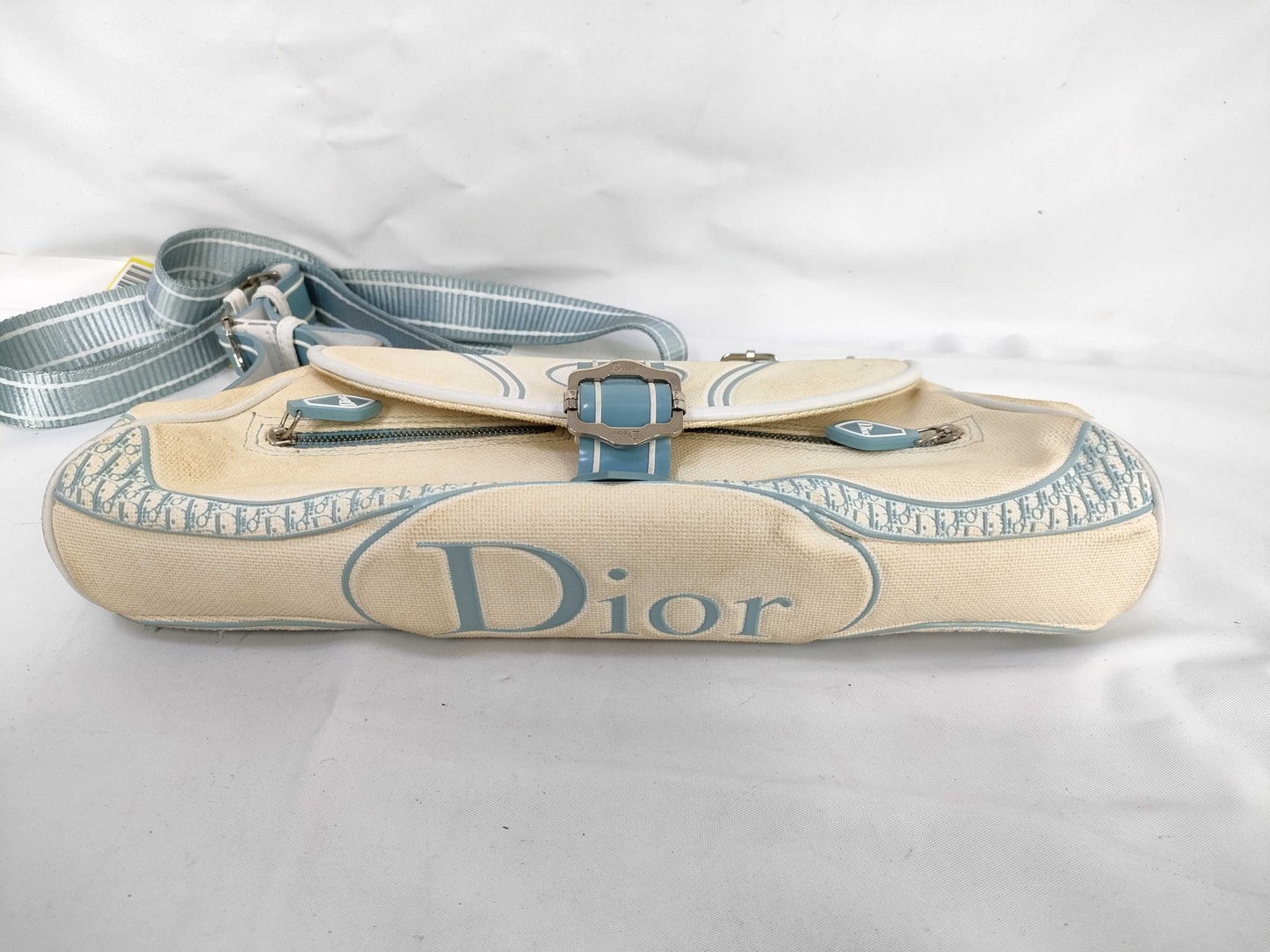 Dior Trotter Canvas x Rubber Light Blue Shoulder Bag