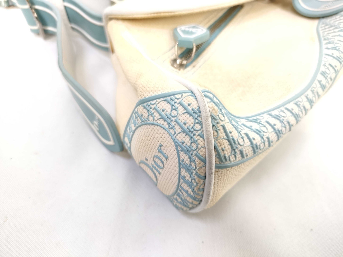 Dior Trotter Canvas x Rubber Light Blue Shoulder Bag