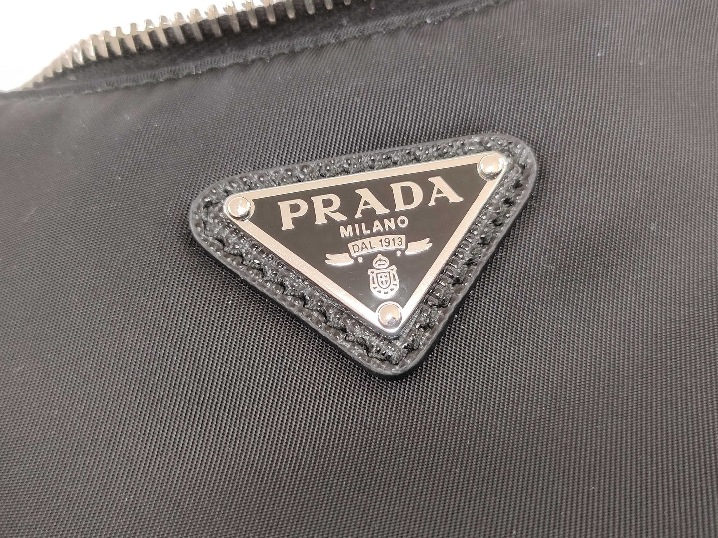 PRADA Nylon Re-Edition 2005 Re-Nylon Chain Shoulder Bag, Black, 1BH204
