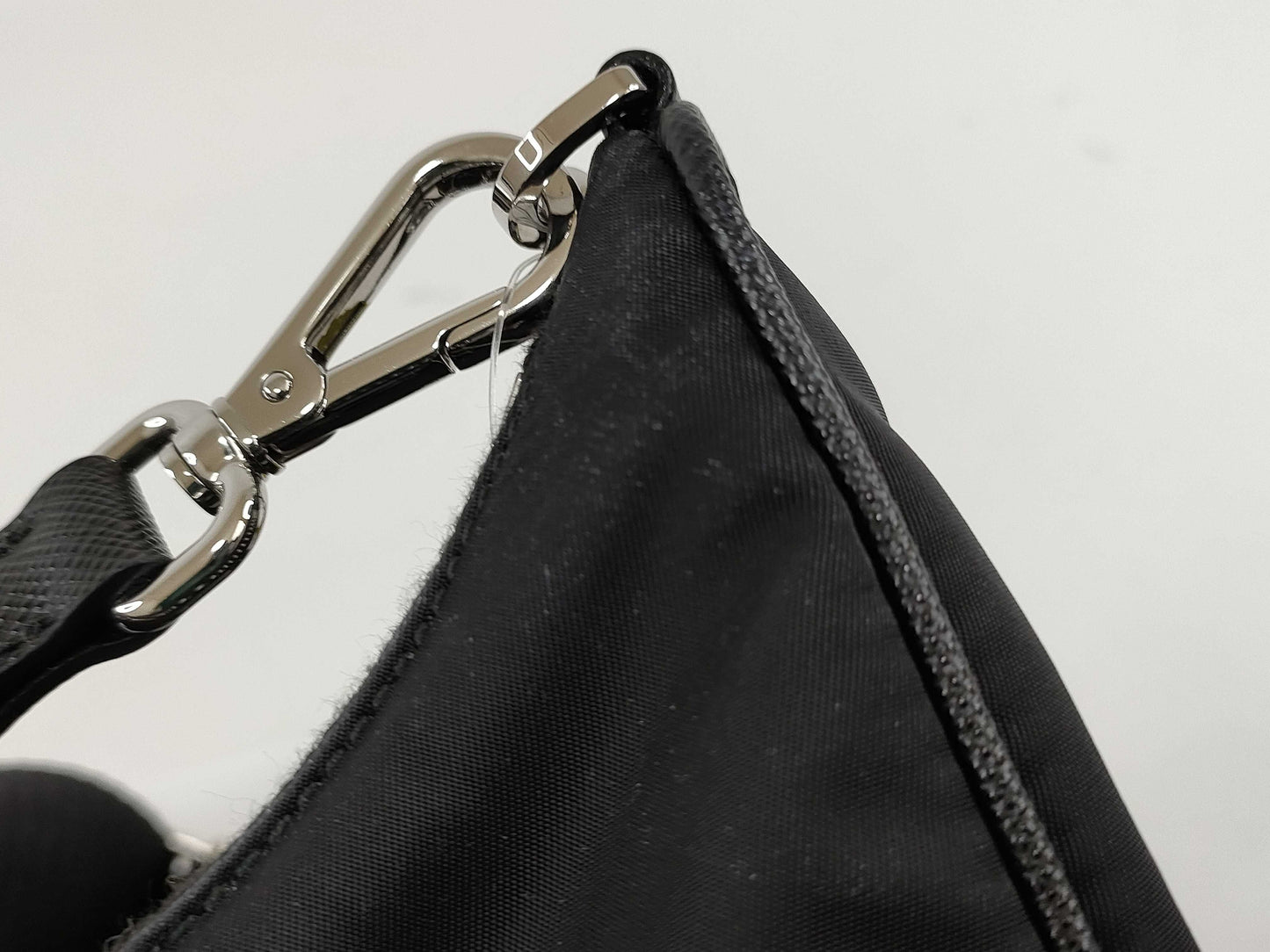 PRADA Nylon Re-Edition 2005 Re-Nylon Chain Shoulder Bag, Black, 1BH204