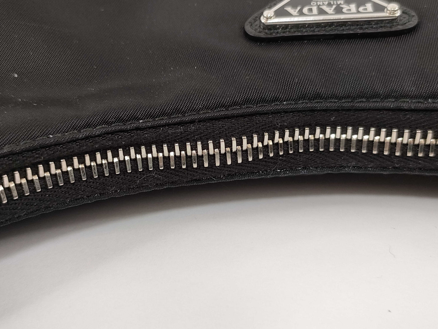 PRADA Nylon Re-Edition 2005 Re-Nylon Chain Shoulder Bag, Black, 1BH204