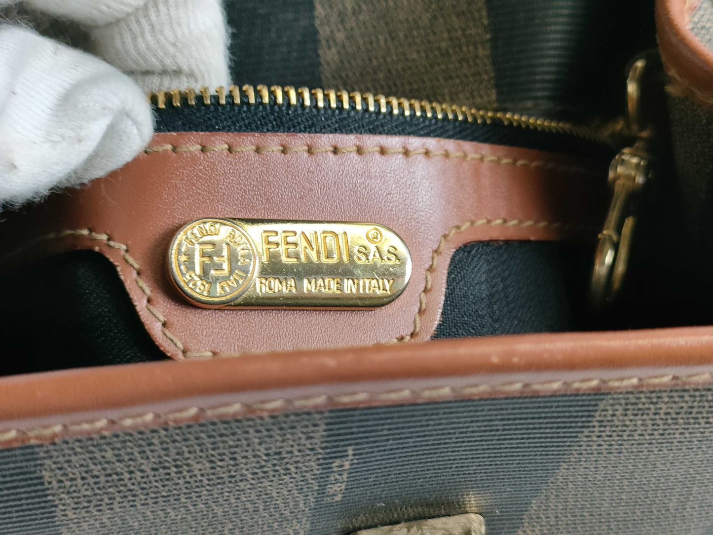 FENDI Pecan Pattern One-Shoulder PVC Body Bag Shoulder Bag