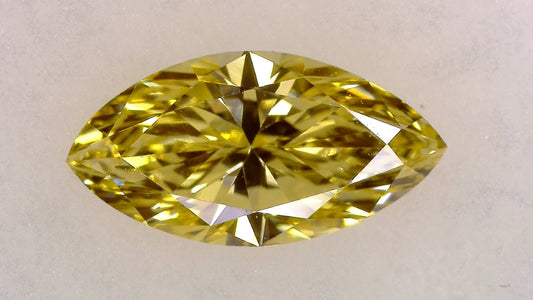 0.524ct FANCY INTENSE ORANGY YELLOW VS-2 ****/GD/GD STRONG YELLOW NATURAL 8.17-4.19X2.64mm MQ Diamond Loose