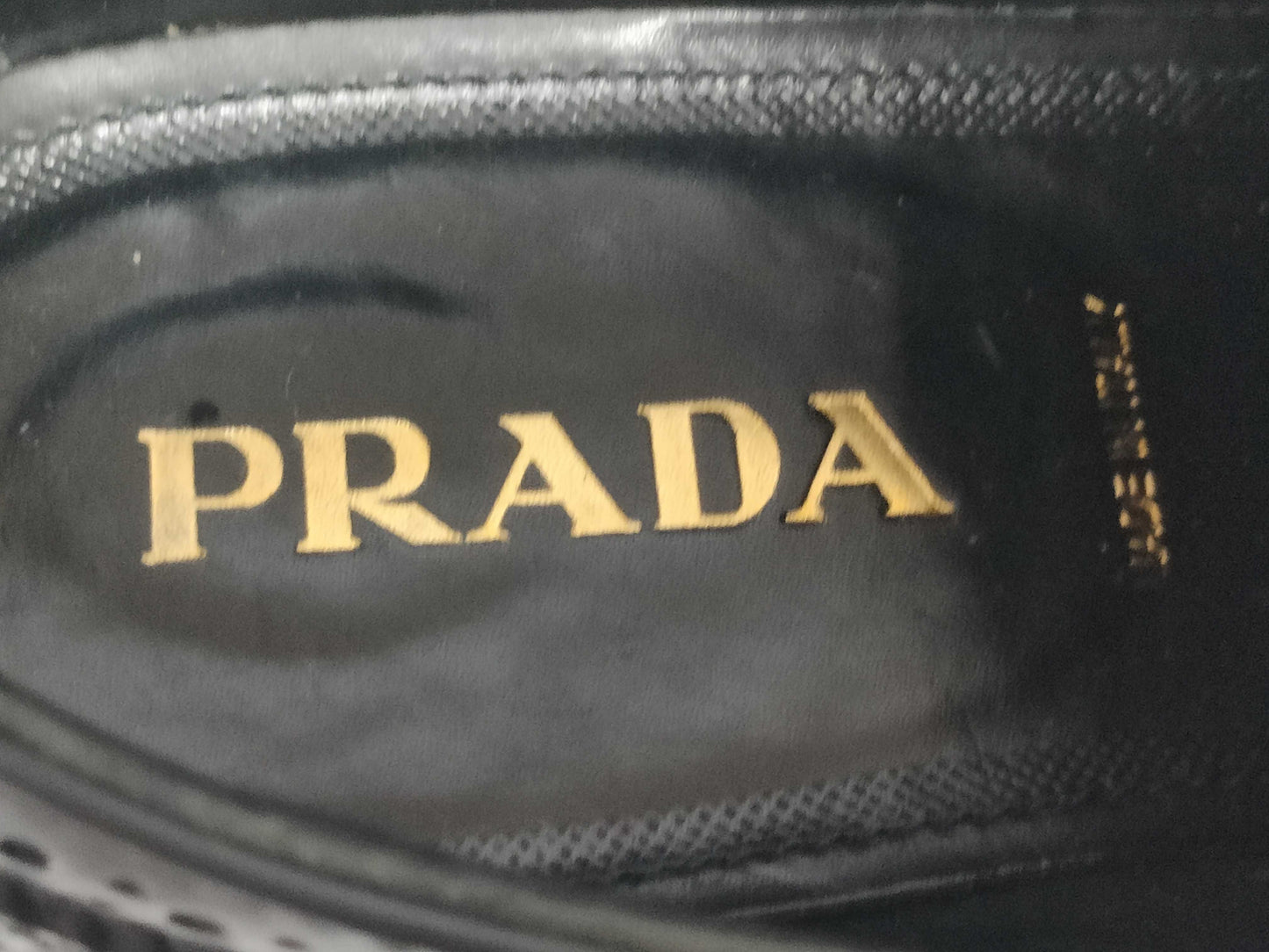 PRADA Espadrilles Platform Brogue Shoes Black Other Shoes