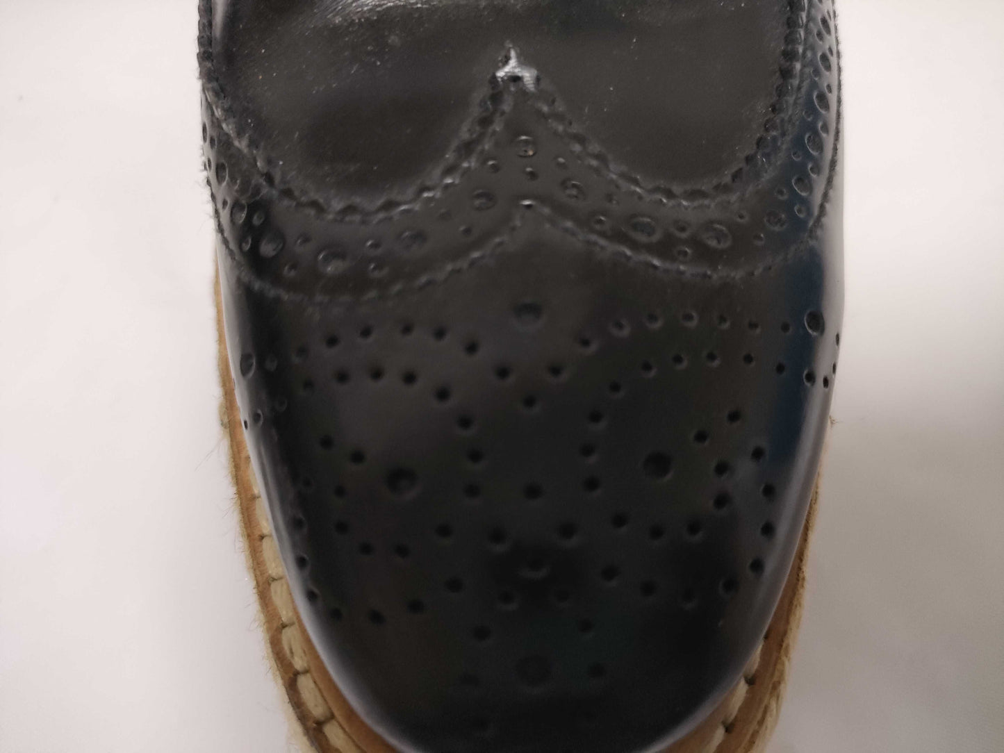 PRADA Espadrilles Platform Brogue Shoes Black Other Shoes