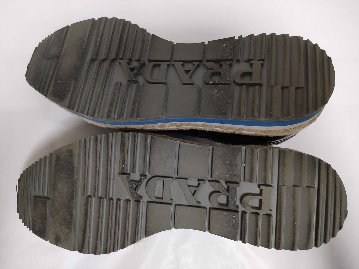 PRADA Espadrilles Platform Brogue Shoes Black Other Shoes