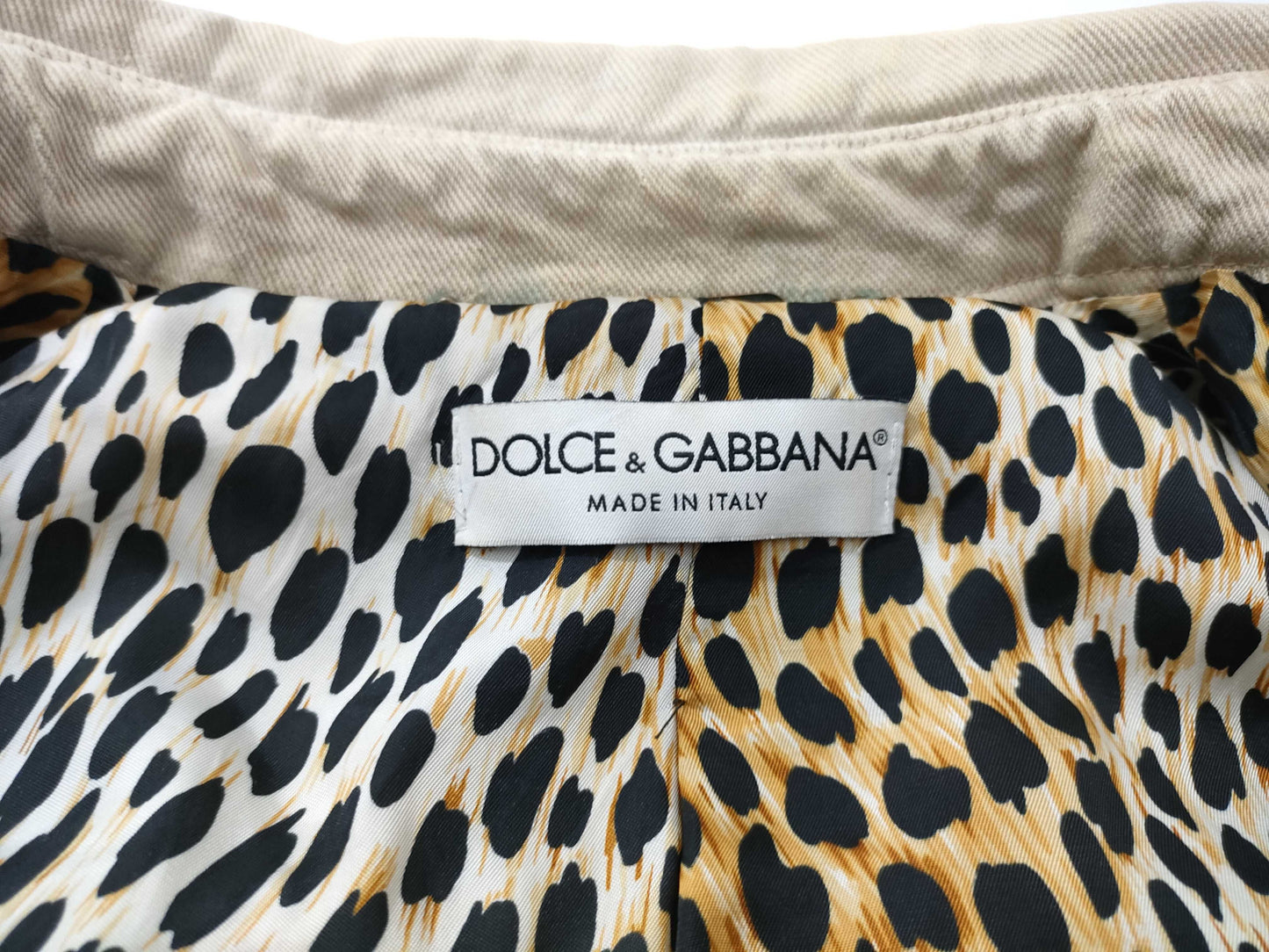DOLCE&GABBANA denim jacket with leopard print lining
