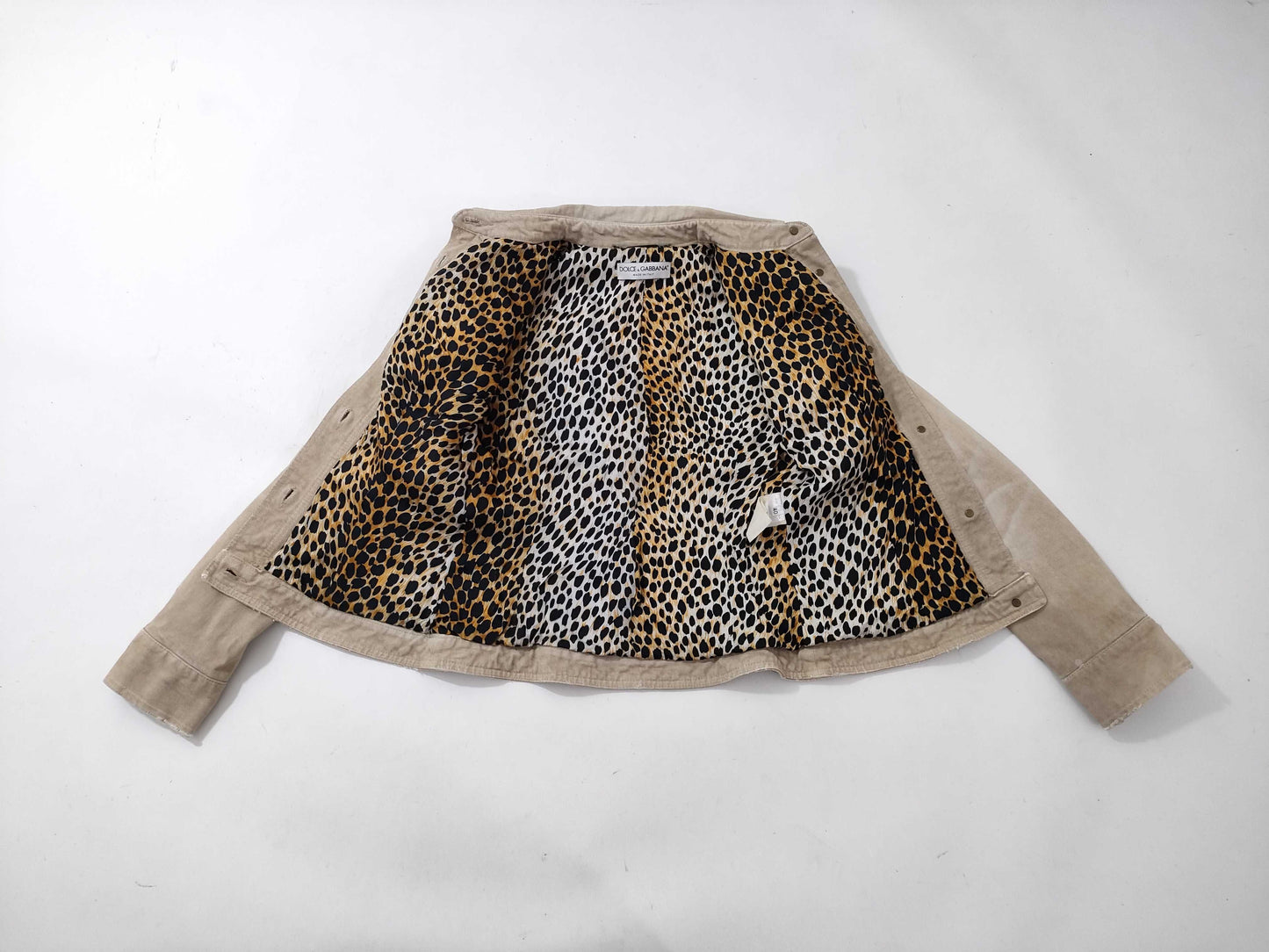 DOLCE&GABBANA denim jacket with leopard print lining