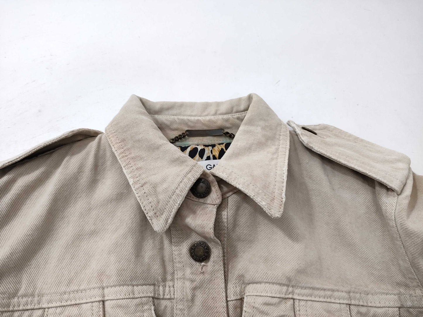 DOLCE&GABBANA denim jacket with leopard print lining