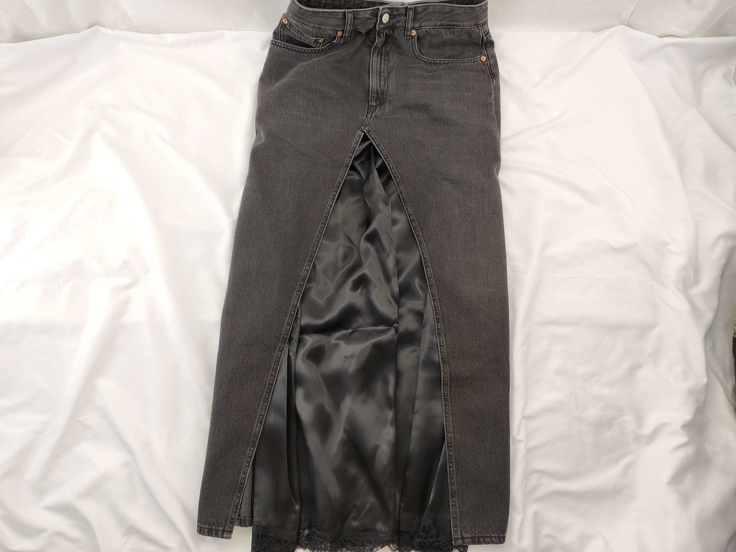 MM6 Maison Margiela Denim/Lace/Long Skirt Skirt