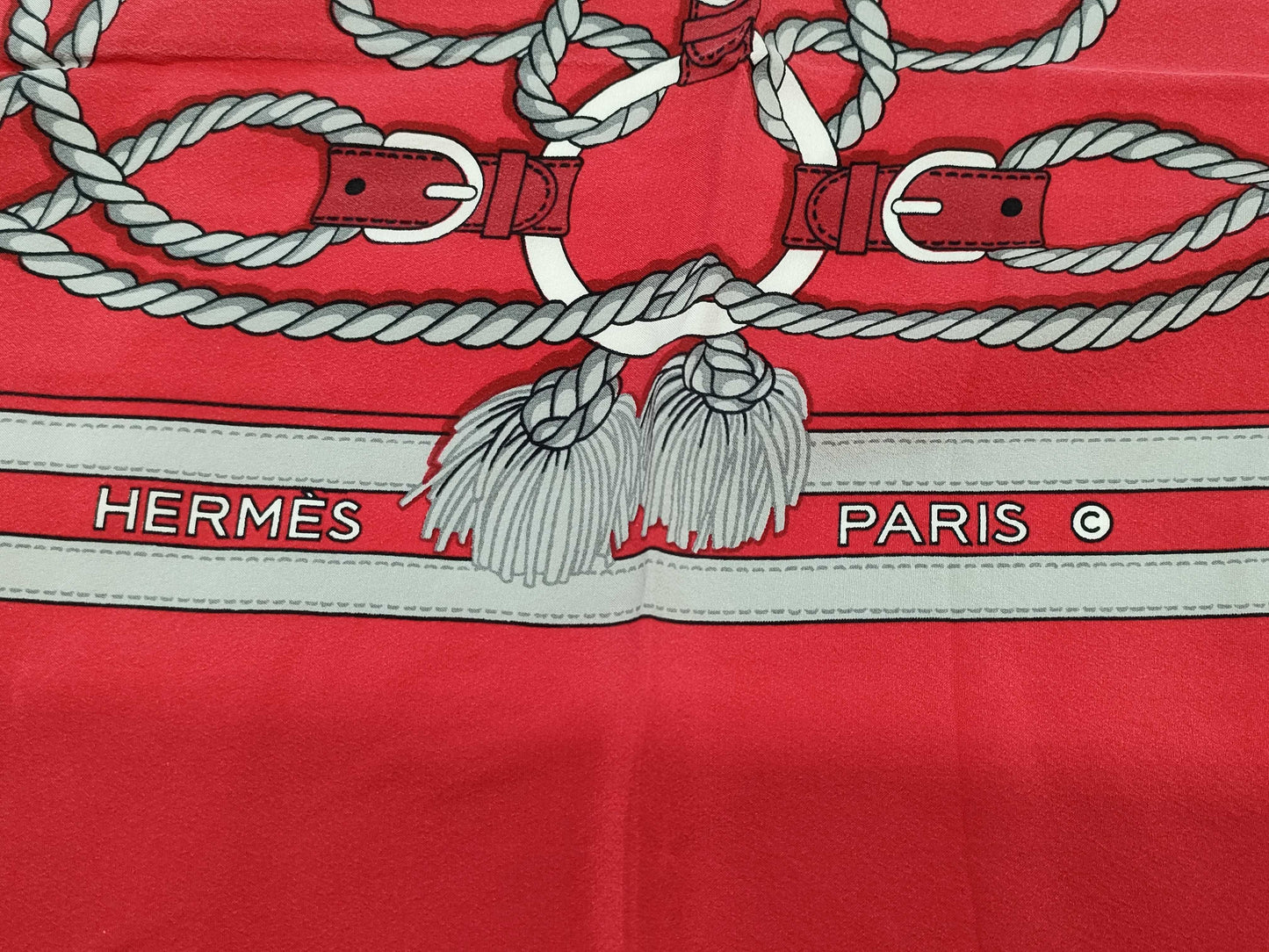 HERMES 80s Vintage Rope Pattern Dior Scarf